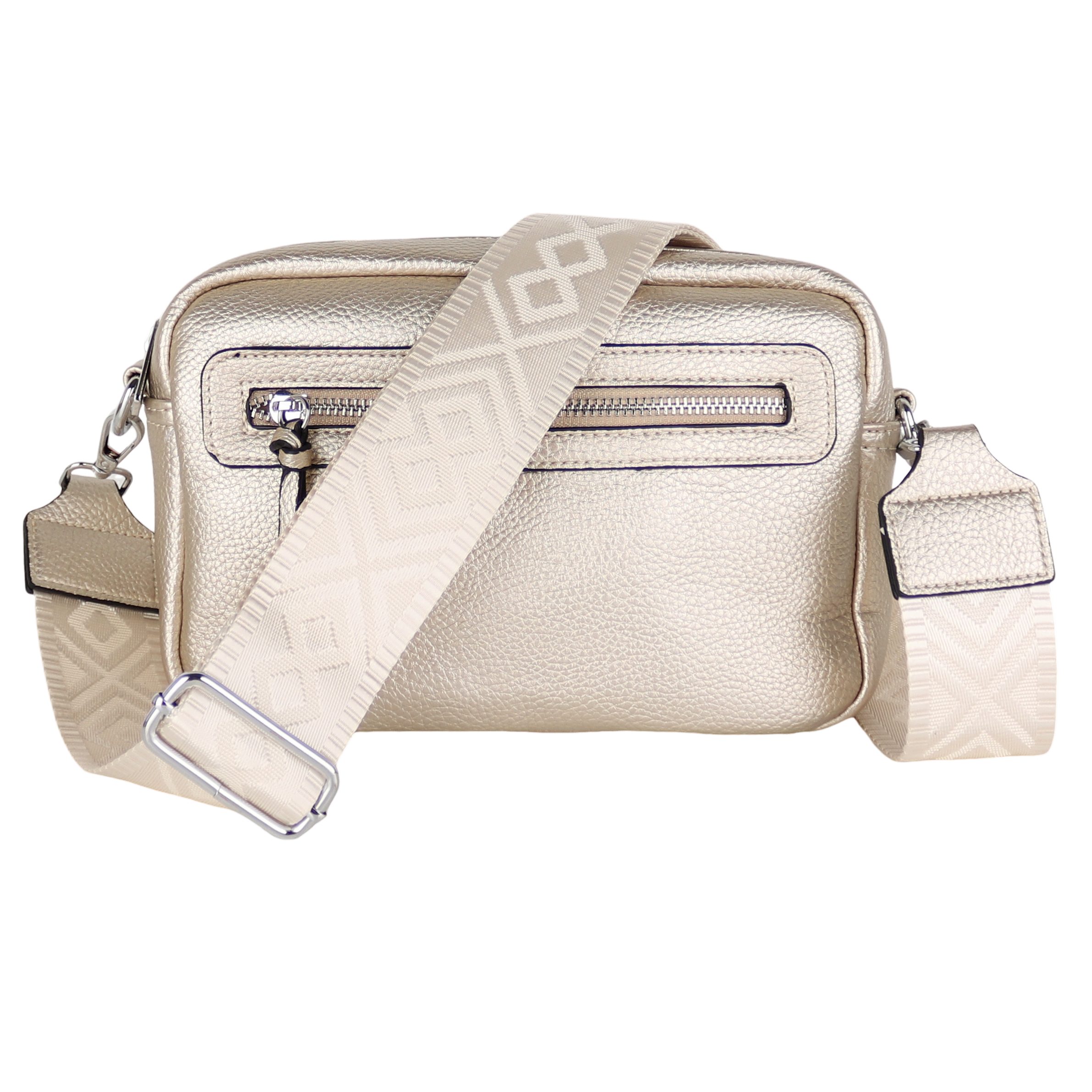 MIRROSI Umhängetasche Damen, Veganleder Crossbody Tasche Bag, Schultertasche (inkl. 1 Münzbeutel und 2 Wechselgurte, 26x16x8cm (BXHXT), gemusterten & verstellbaren Schulterriemen