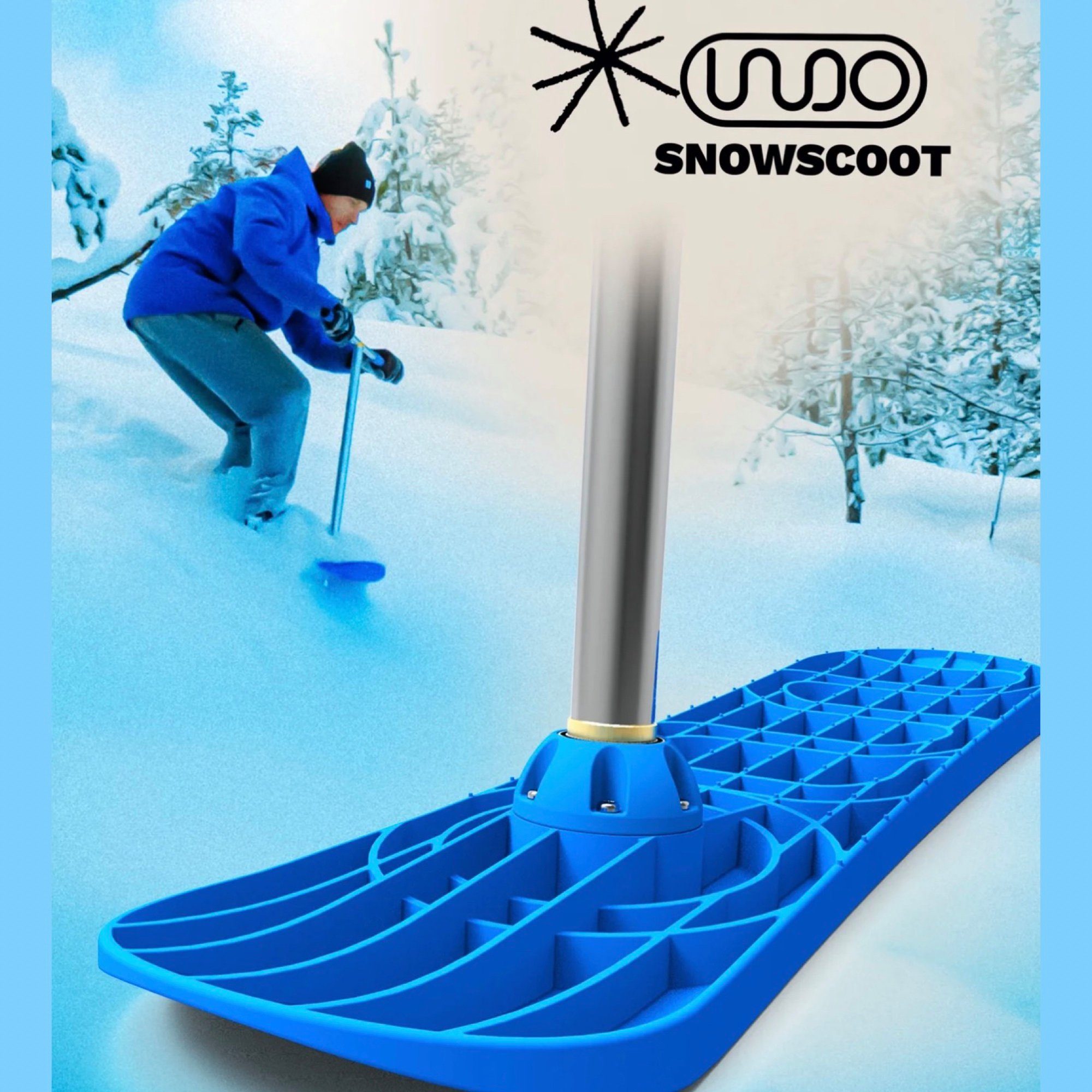 INDO Indo H=76cm Stuntscooter Stunt-Scooter Schnee Pro Snowscooter Blau