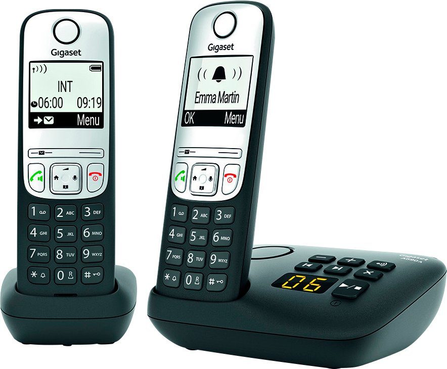 Gigaset A690A Duo Schnurloses DECT-Telefon (Mobilteile: 2),  Standby-/Gesprächszeit bis zu 180 / 14