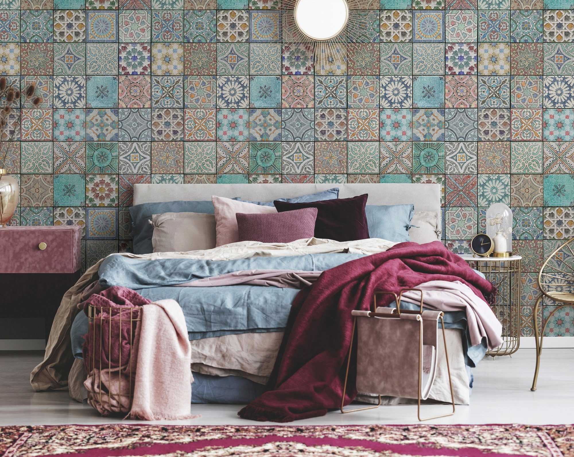Oriental, Wand, Paper Tiles Vlies, (Set, 4 Fototapete St), Schräge Architects