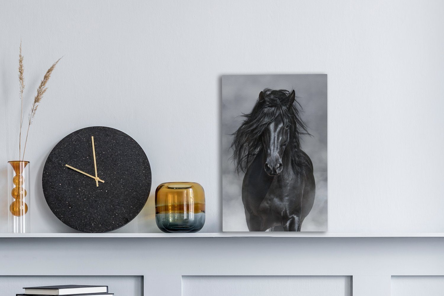 OneMillionCanvasses® Leinwandbild Pferd - Grau - günstig online kaufen
