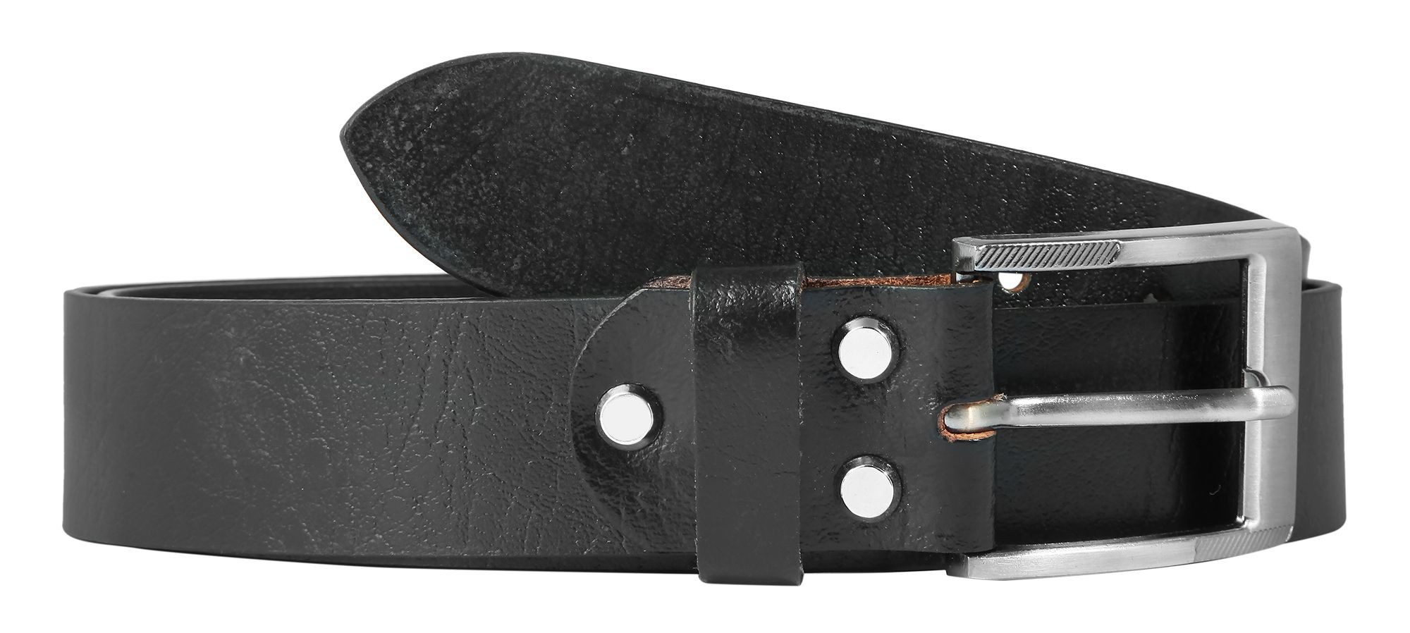 Leonardo Verrelli Ledergürtel 90 cm - 130 cm (Bundweite) in Schwarz aus 100% Echtleder