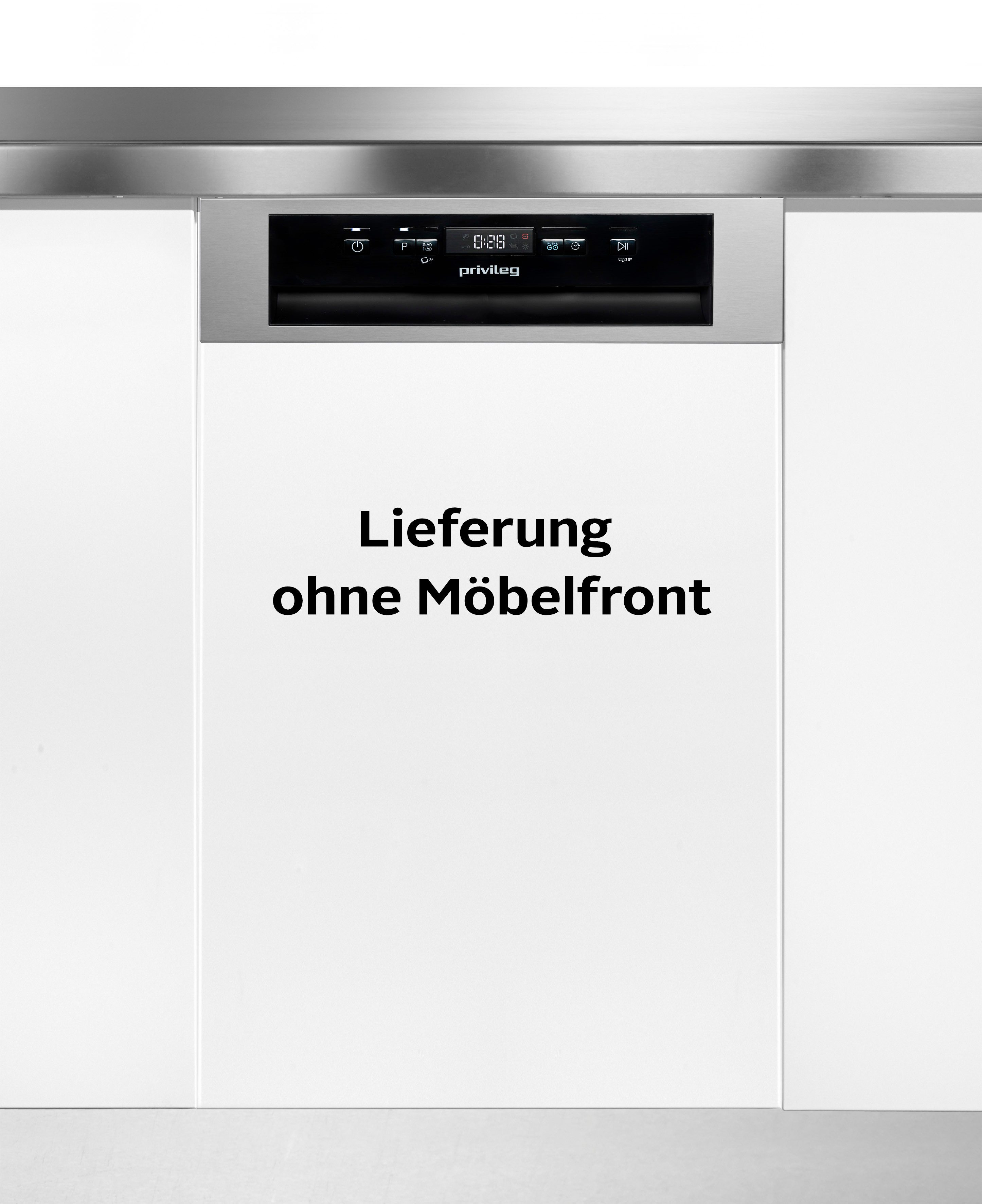 Privileg teilintegrierbarer Geschirrspüler PV2PC10BS7A0, 10 Maßgedecke, Rapid 30' – Schnelles und effizientes Spülprogramm in nur 30 Minuten