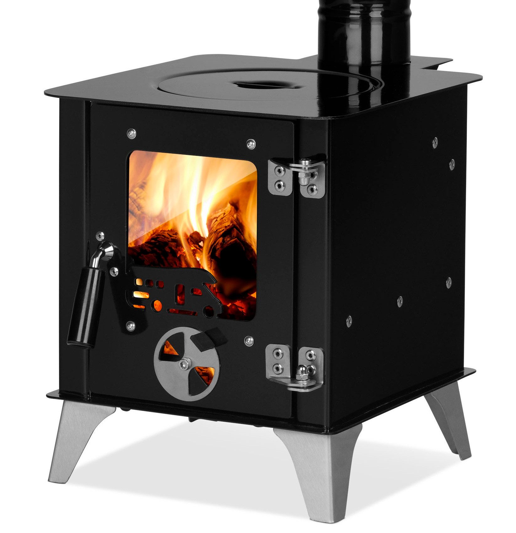 ECOfoxx Grillkamin Kleiner Gartenofen, Terrassenofen, Gartenkamin, Zeltofen Tiny