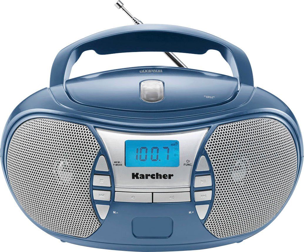 Karcher RR 5025 Boombox (FM-Tuner, UKW mit RDS, 2,2 W, CD Radio, UKW Radio, Batterie/Netzbetrieb, Kopfhöreranschluss)