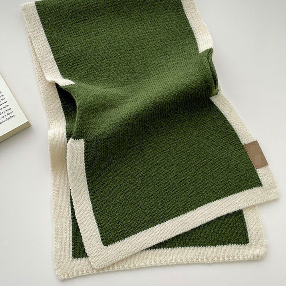 Damen Modeschal Schal, einfarbig Mode LAKKEC Strickschal Kurzer Warm weich Winter glatt 26×88 Grün