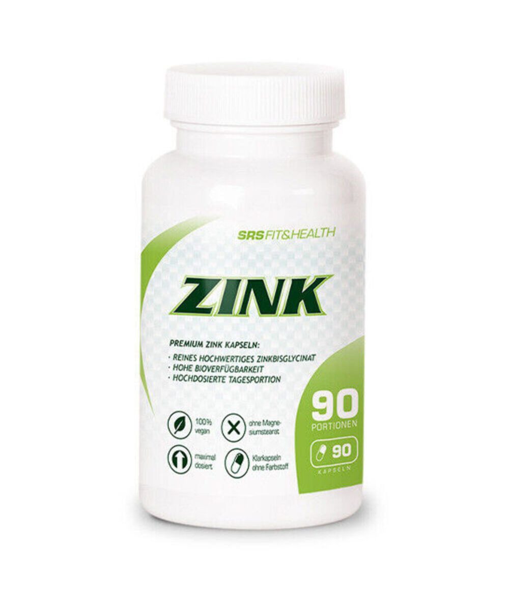 SRS NUTRITION SRS Nutrition ZINK 90 Kapseln 25 mg elementares Zinc Vegan Kapseln, 44,5 g