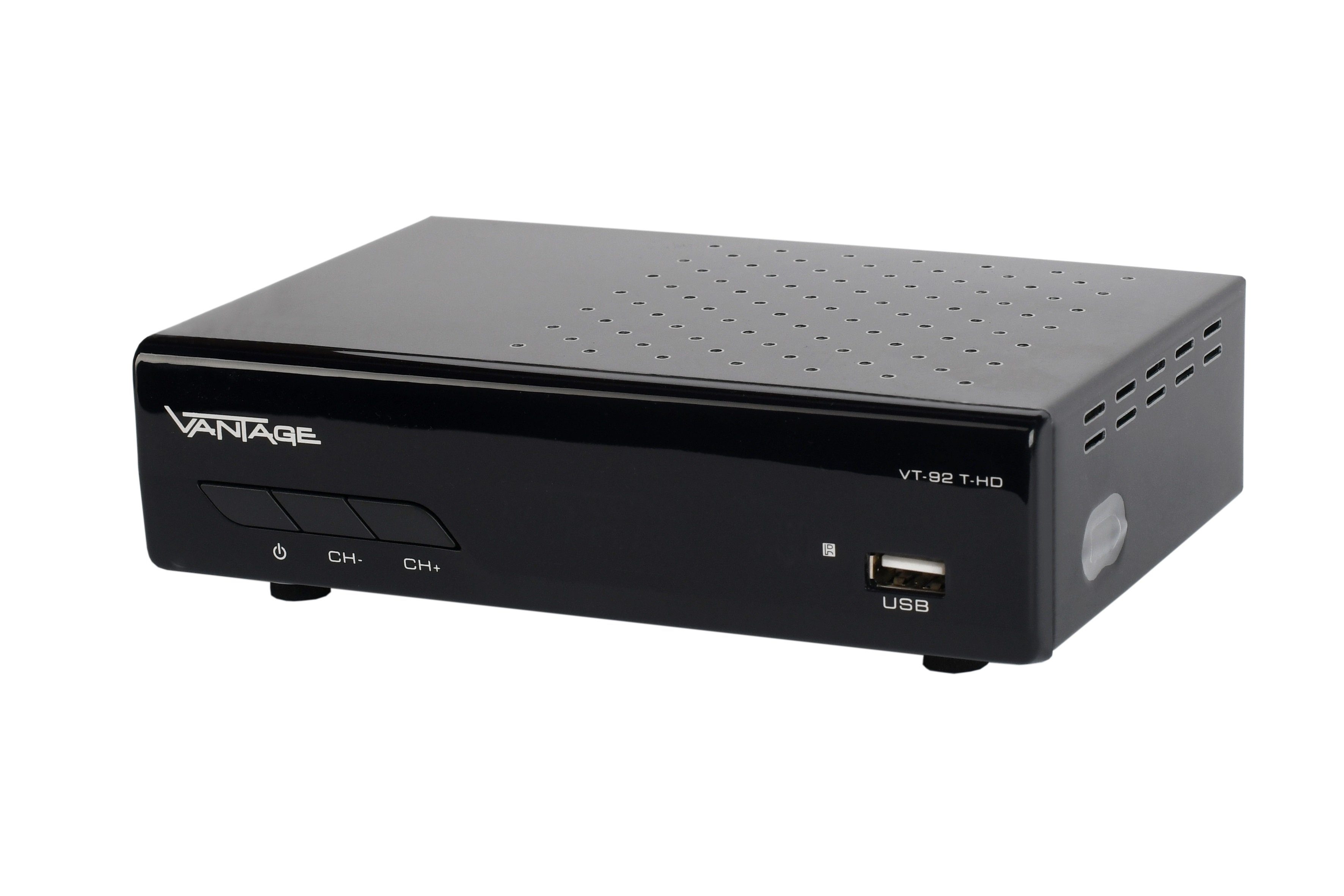 Vantage VT-92 DVB-T2 HD Receiver (1080p Full HDTV, USB, HDMI, SCART, Coaxial, 12 V)