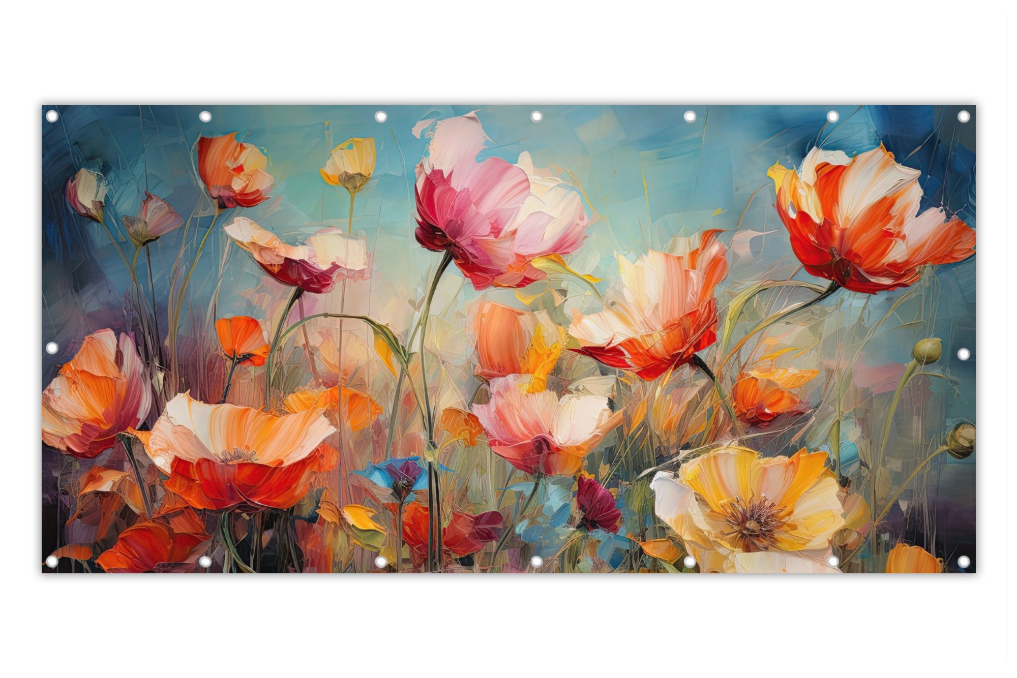 MuchoWow Balkonsichtschutz Blumen - Aquarell - günstig online kaufen