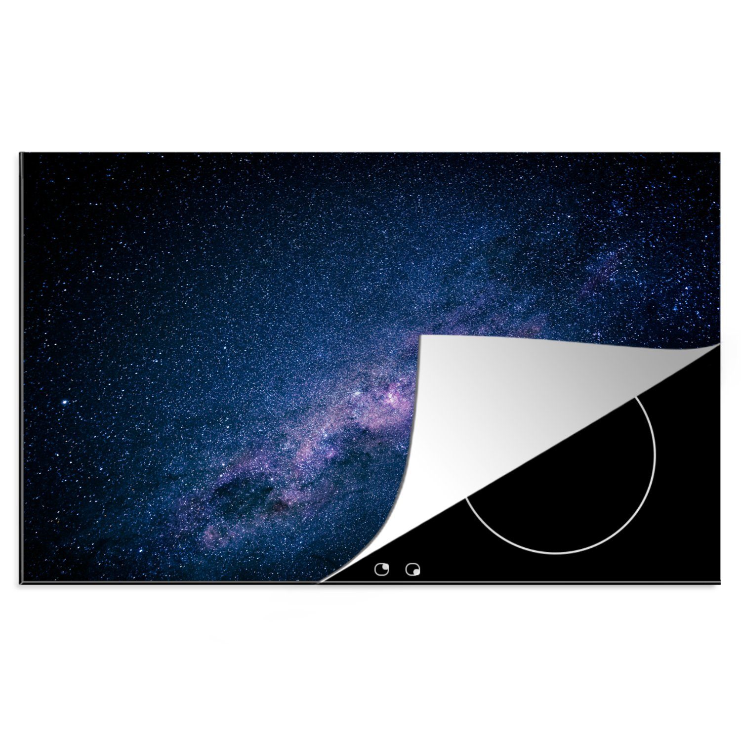 MuchoWow Herdblende-/Abdeckplatte Galaxie - Sterne - Weltraum - Jungen - Mädchen - Kinder, Vinyl, (1 tlg), 81x52 cm, Induktionskochfeld Schutz für die küche, Ceranfeldabdeckung