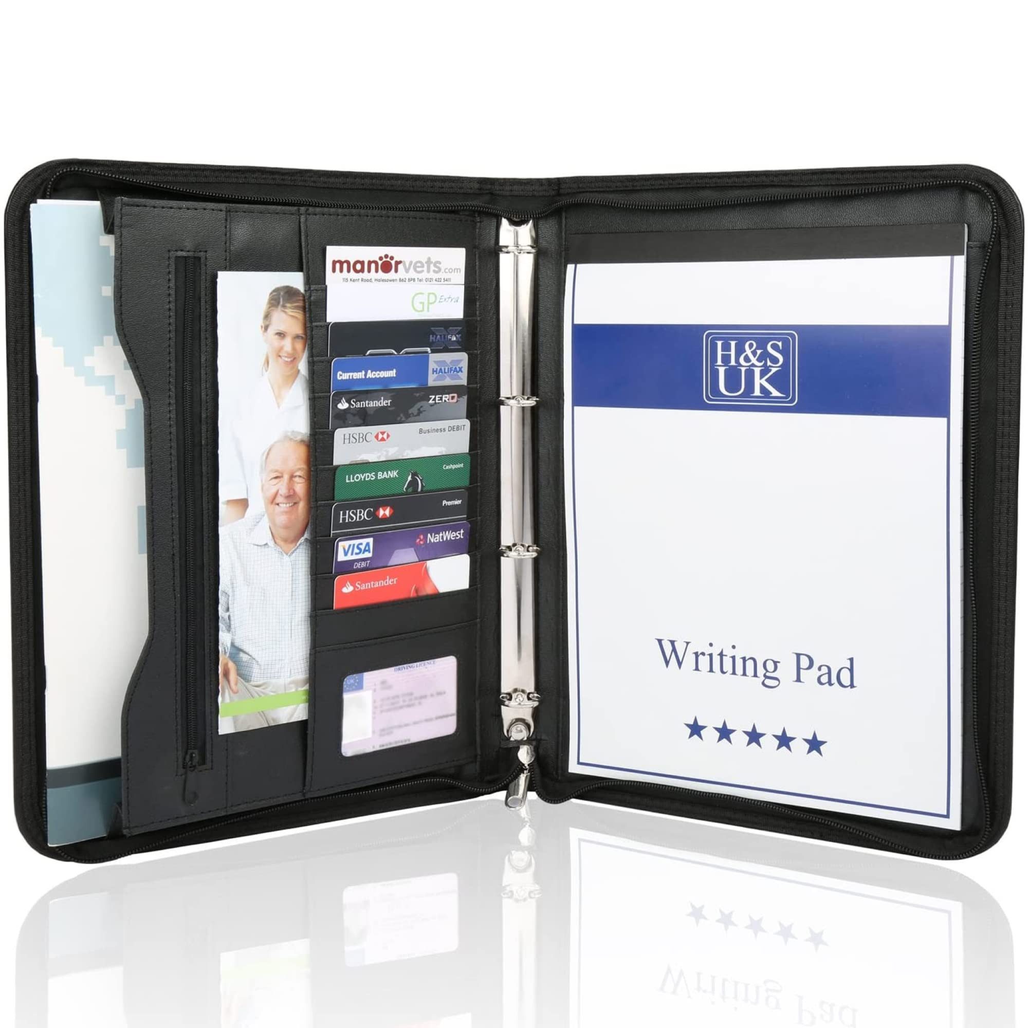 H&S Konferenzmappe A4 Schreibmappe mit Ringbuch Konferenzmappe mit Reißvers günstig online kaufen