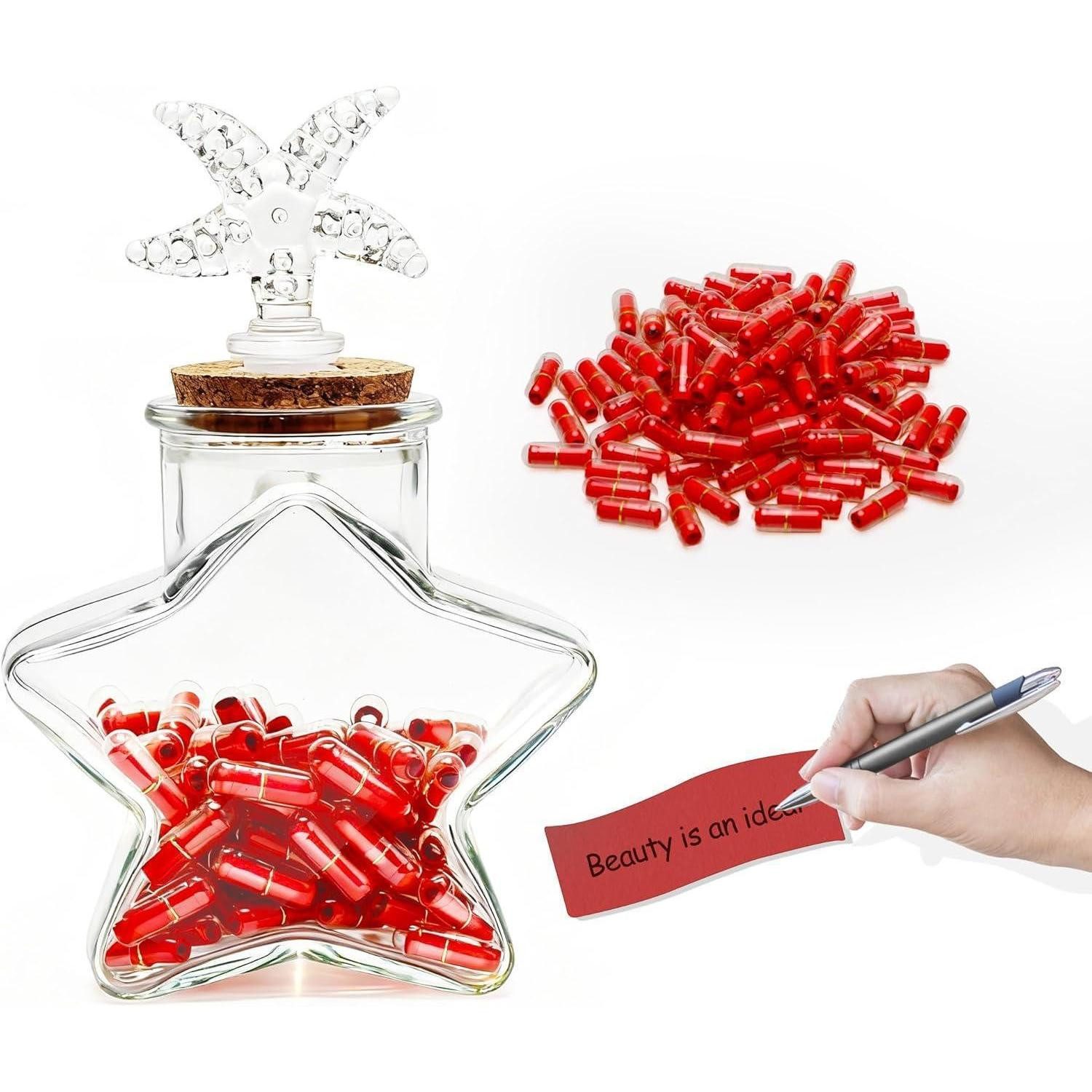LuxusKollektion Geschenkbox Nachrichtenkapseln in Flasche 100 Stück Adventskalender Paar