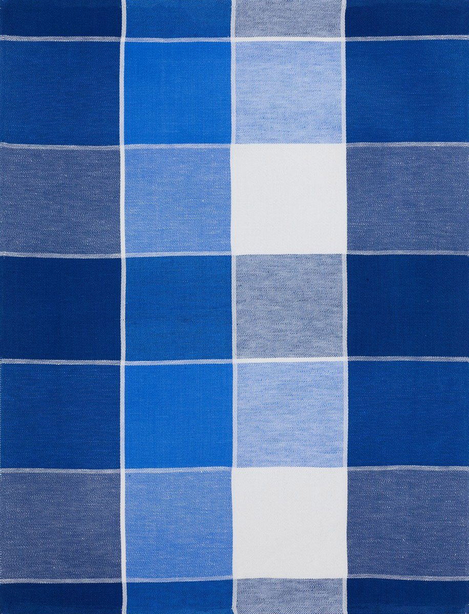 Geschirrtücher Halbleinen Geschirrtuch 50x70cm, 3-tlg., Pack (Set, Kracht Blockkaro, 3er Blau Set), Jacquard ca. (3 Stück),