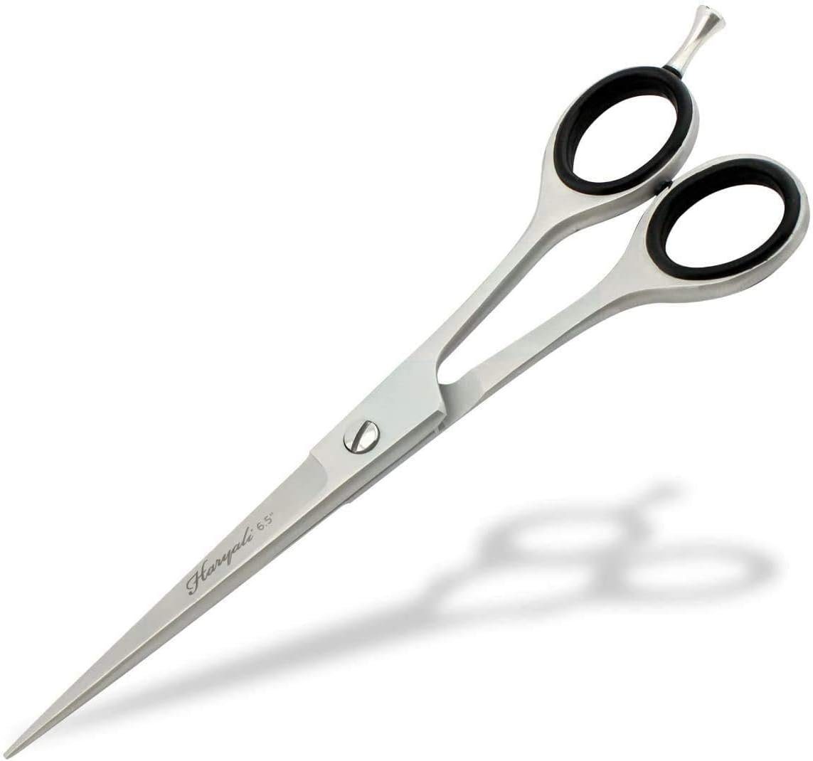 Haryali London Haarschere 6,5 Zoll professionelle Friseurschere aus Edelstahl, silberfarben, (pack, 1-tlg., Mehrzweck-Einsatz wie Salon-, Haustier- und Künstlerschere), abnehmbare Fingerauflage