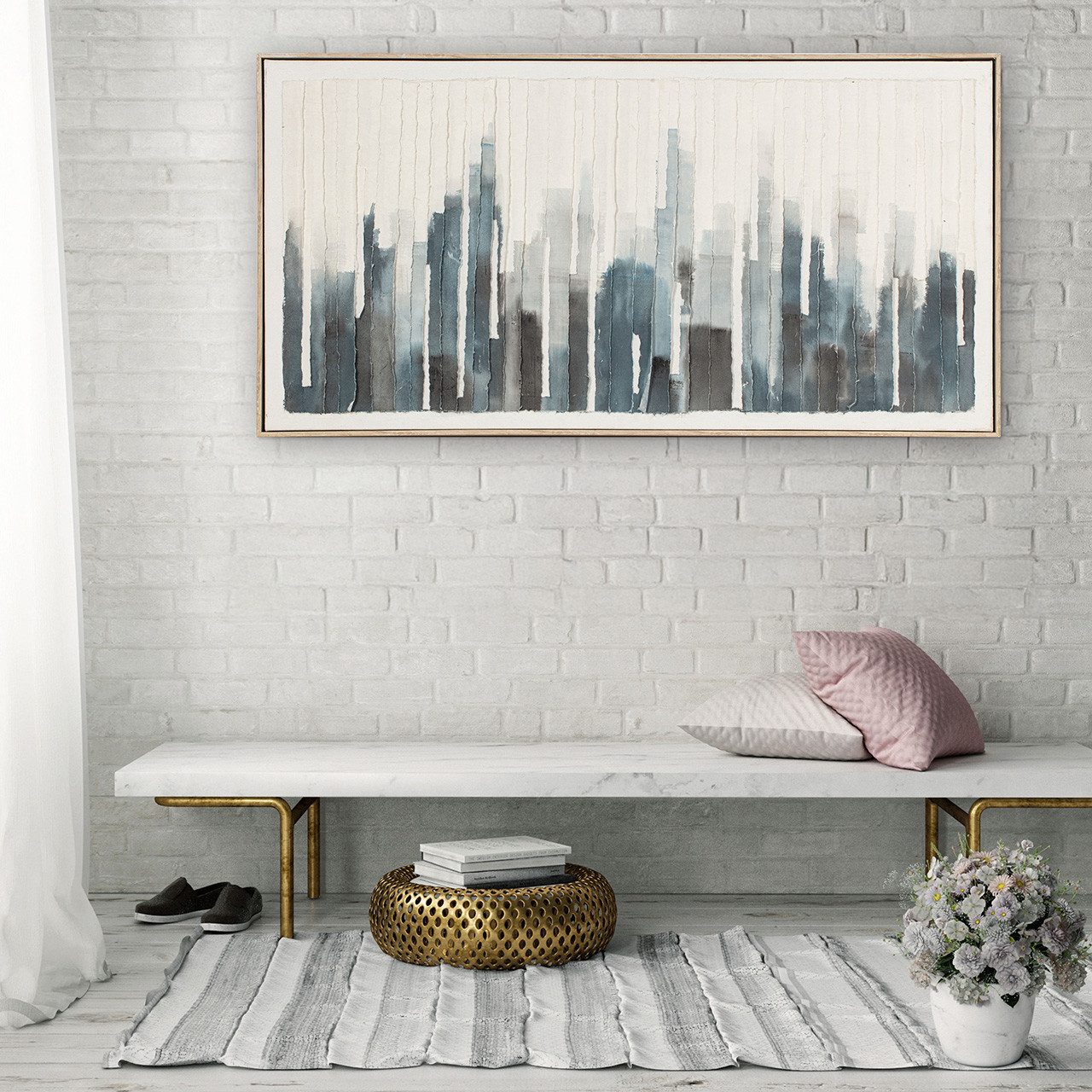 ArtUniverse Gemälde Blue Skyline 60 x 120 cm, Abstrakt