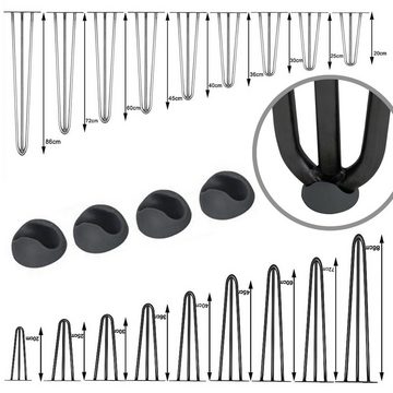 Melko Möbelfuß Bodenschutz 4er Set Hairpin Tischbeinschoner 12mm Schwarz Transparent, (4er Set), Rutschfest