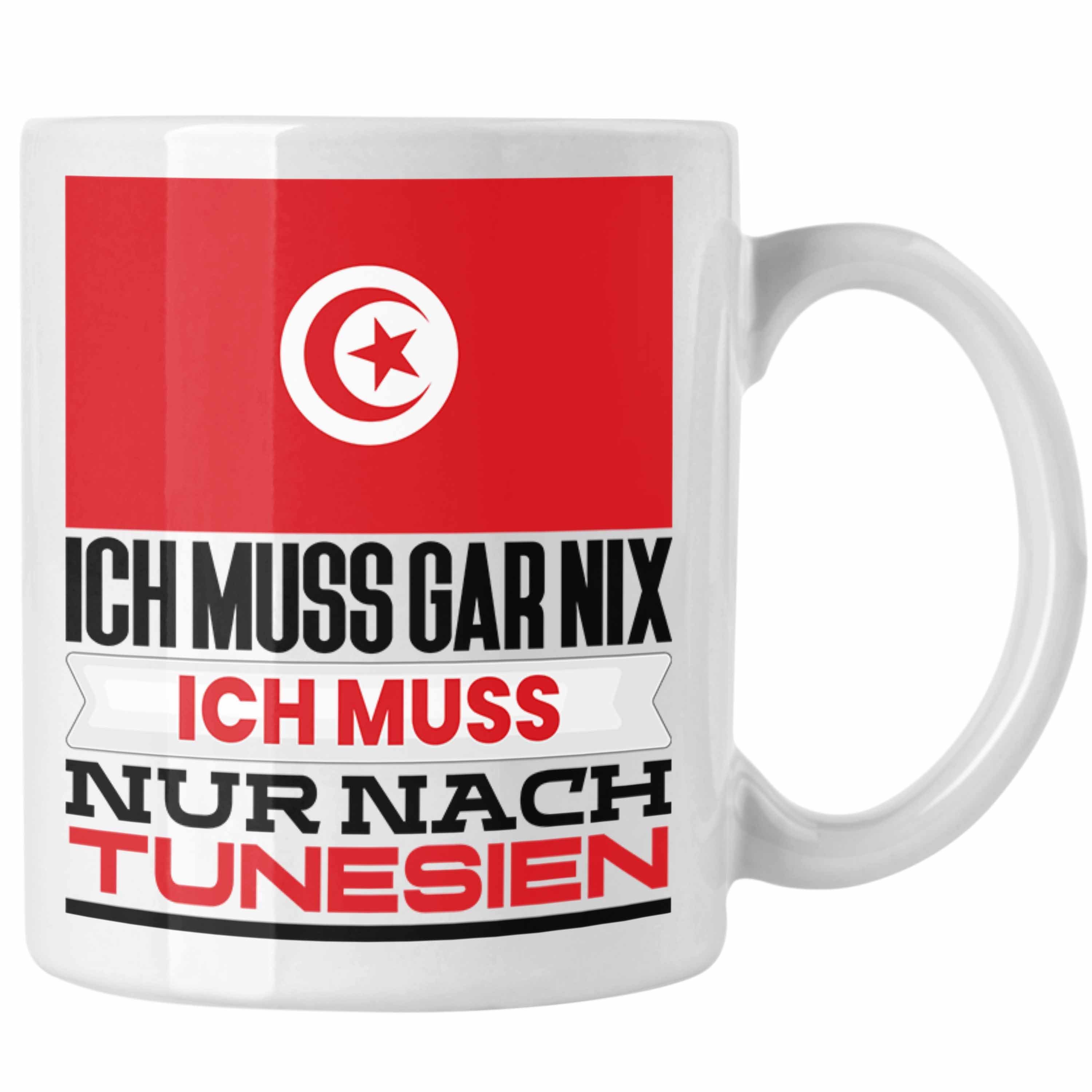 Trendation Tasse Tunesien Tasse Geschenk für Tunesen Geburtstag Urlaub Geschenkidee Ich Weiss