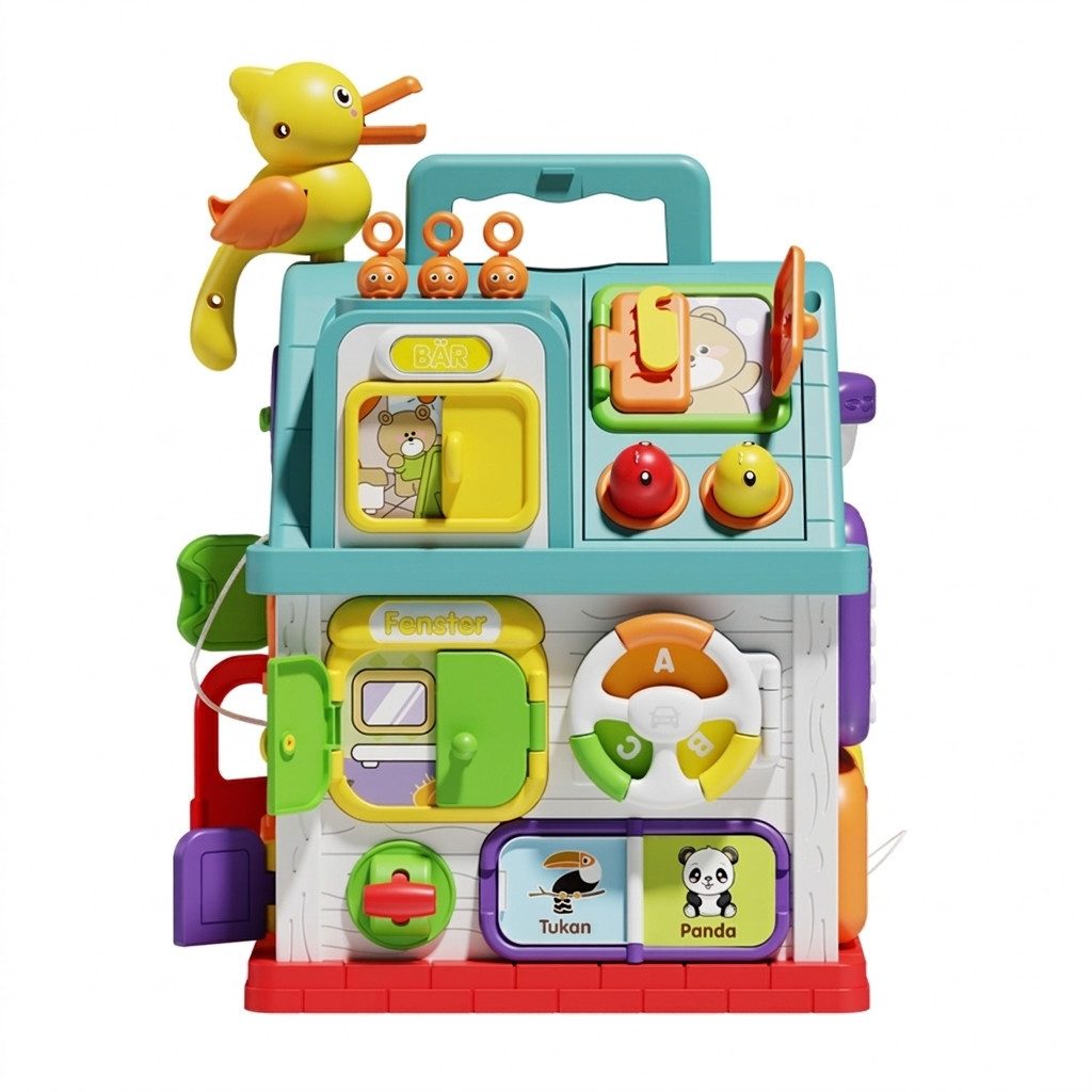 Rolipo Motorikwürfel Baby-Spielzeug für 1-6 Jahr alt, Mädchen 6 in 1 Multi-Funktions-Haus, (1-tlg)