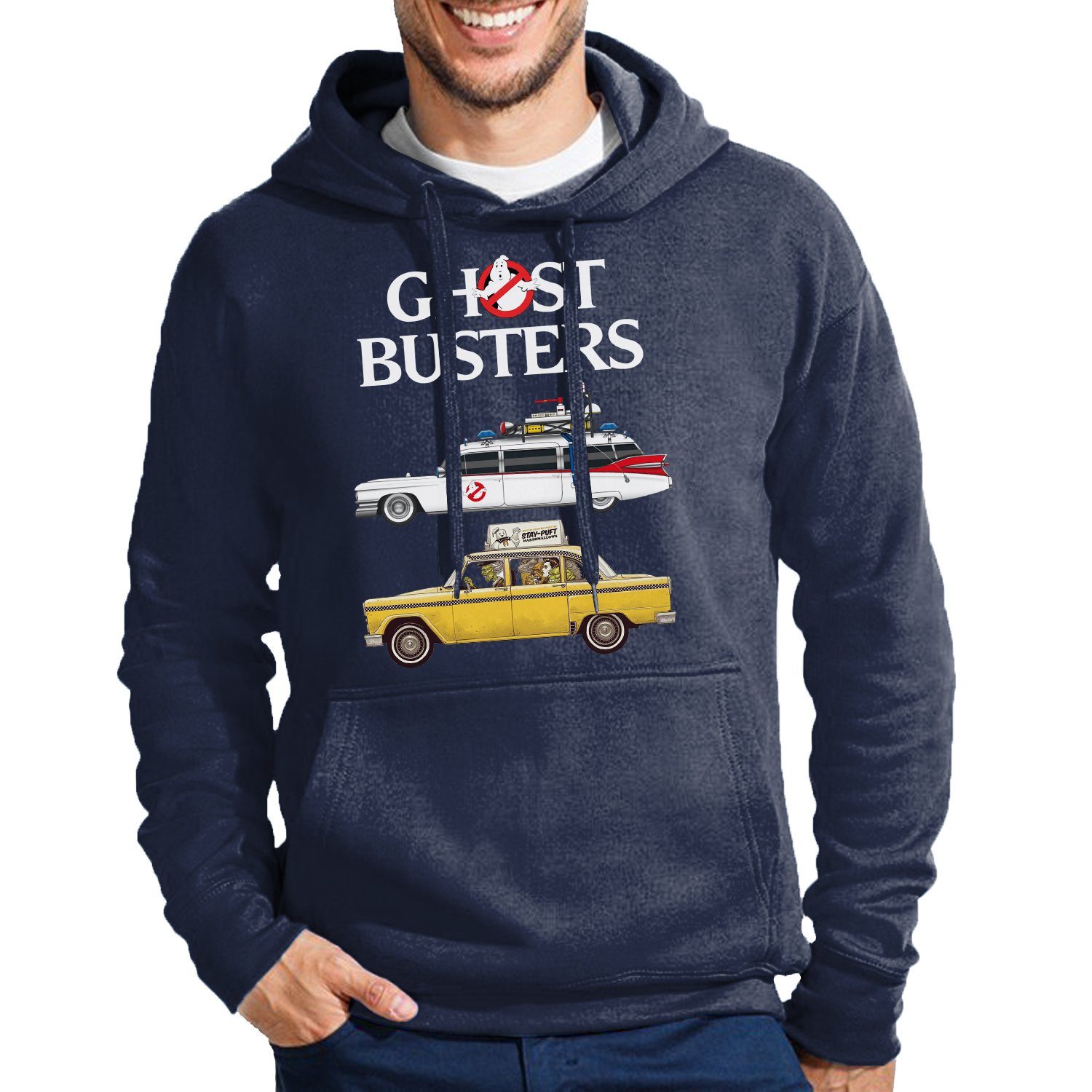 Blondie & Brownie Hoodie Herren Ghostbusters Cars Auto Geisterjäger Geister Film Ghost mit Kapuze Navyblau