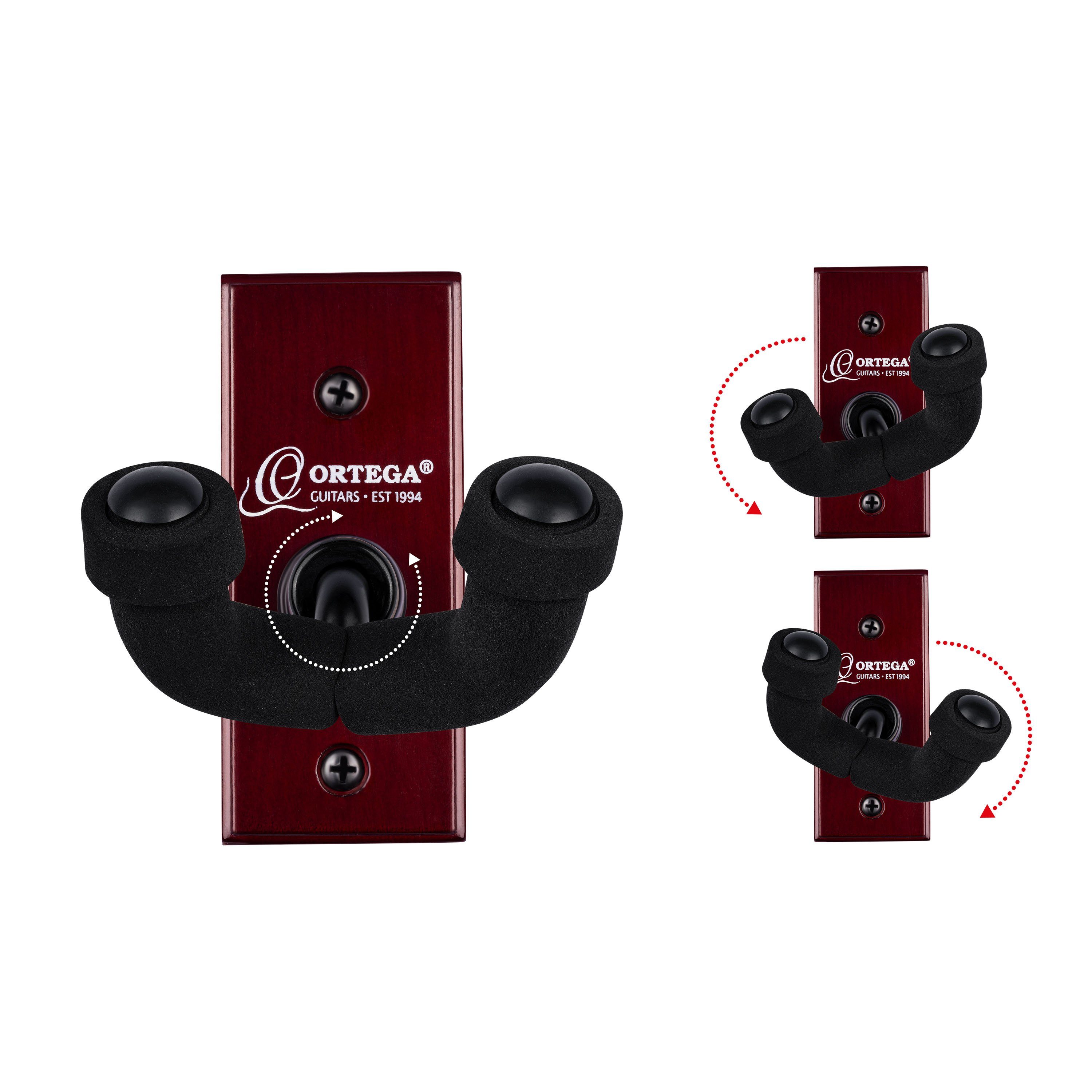 ORTEGA Guitars Gitarrenständer Wandhalterung für Gitarre/Ukulele, Naturholzkorpus