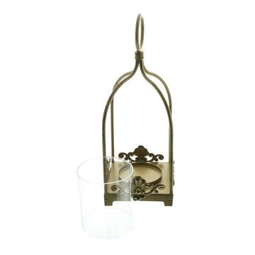 Home-trends24.de Windlicht Windlicht Ornament Gold Kerzenhalter Teelicht Kerzenständer Laterne