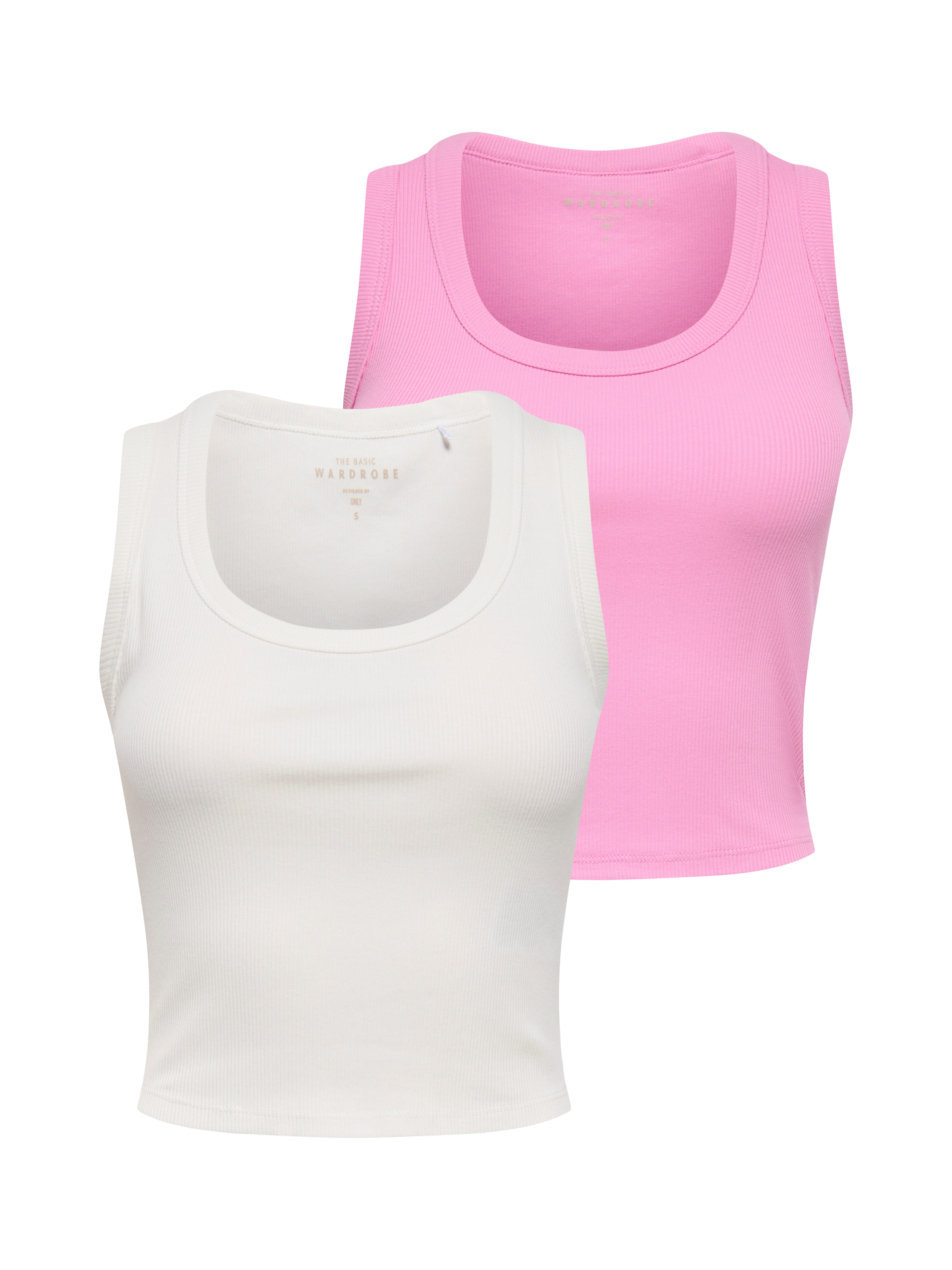 ONLY Tanktop ONLEASY S/L TANK TOP JRS 2 PACK (Packung, 2-tlg) Baumwollmisch günstig online kaufen