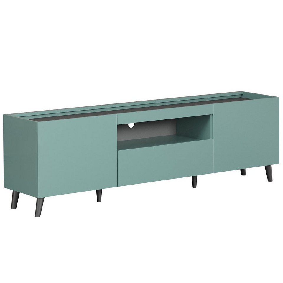 trendteam Lowboard Lowboard TV-Schrank Melton, Dusk Blue / Anthrazit,  schlicht und schnörkellos