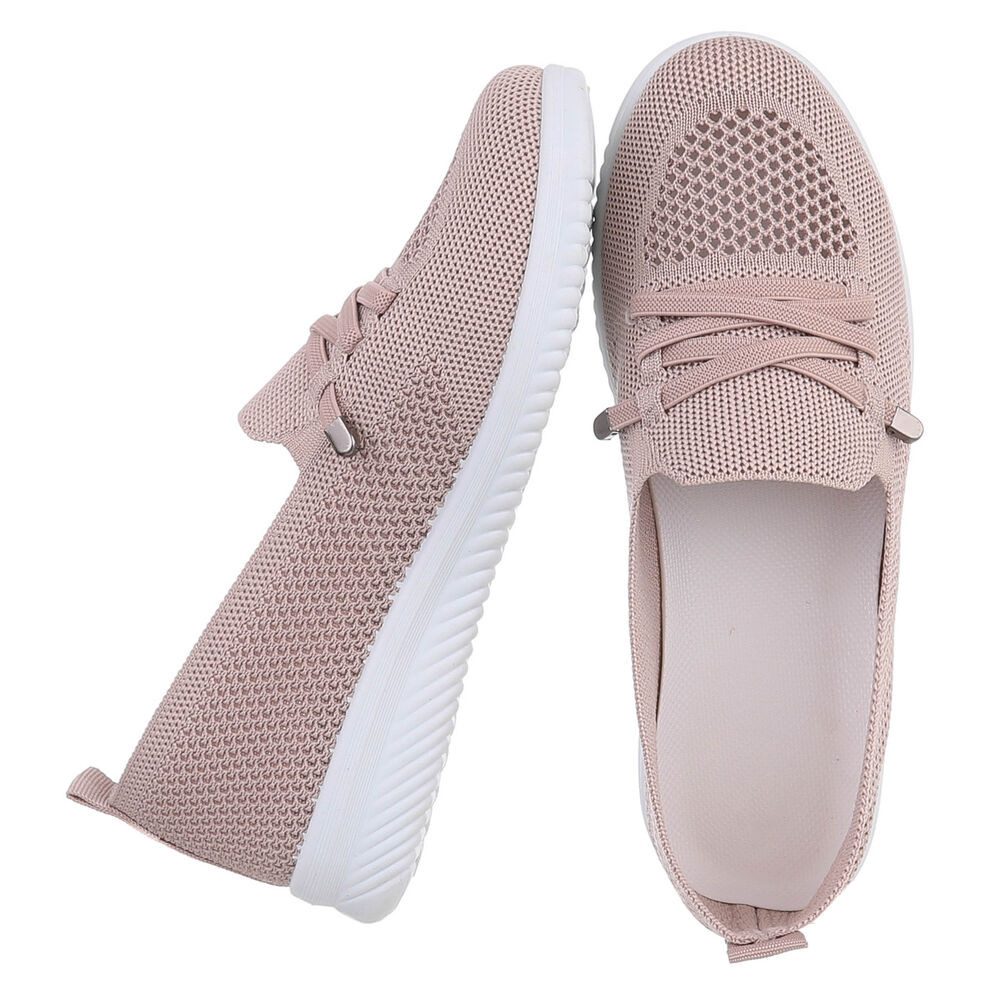 Ital-Design Bequeme Damenschuhe mit atmungsaktivem Mesh-Design Slipper (91554371) Keilabsatz/Wedge Slipper in Altrosa
