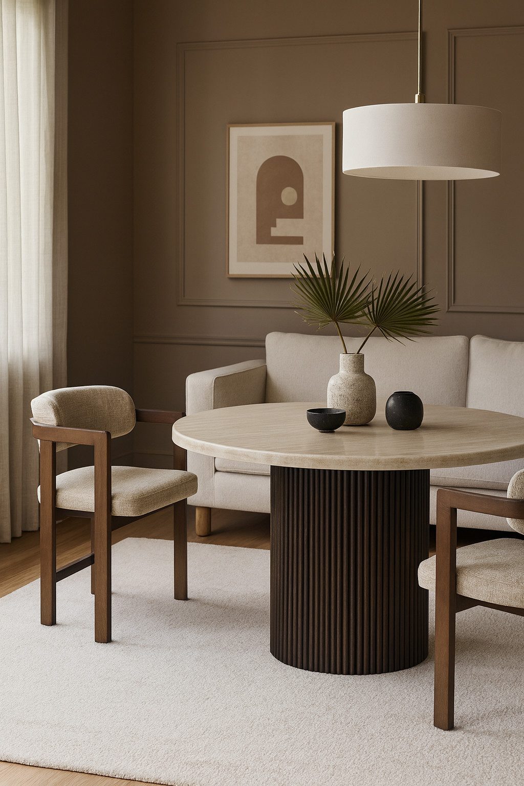 alesvelt Esstisch Trivento massive Travertin-Tischplatte edles Tischbein im günstig online kaufen