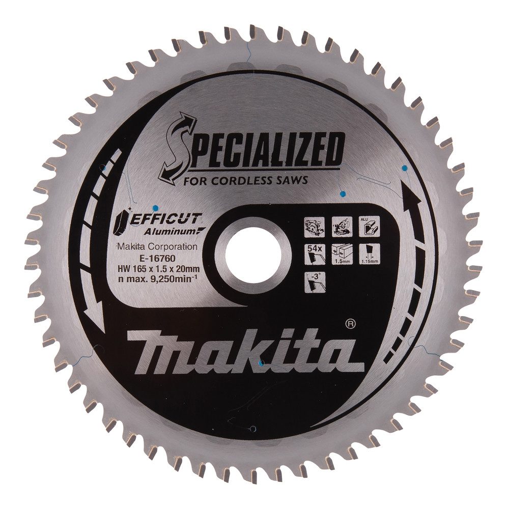 Makita Kreissägeblatt E-16760 (54 Z, 1-St., 165x20x54mm), EFFICUT - schneller und effizienter
