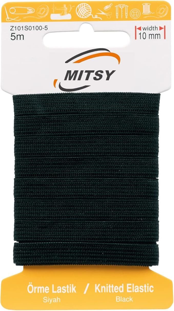 MITSY Gummibänder elastisches Gummiband 1,5/3/5/6/8/10/20/30 mm Gummilitze 5/10/25/100 m, Reißfest, Stark für Kleidung & DIY, ISO 9001/14001/OHSAS zertifiziert