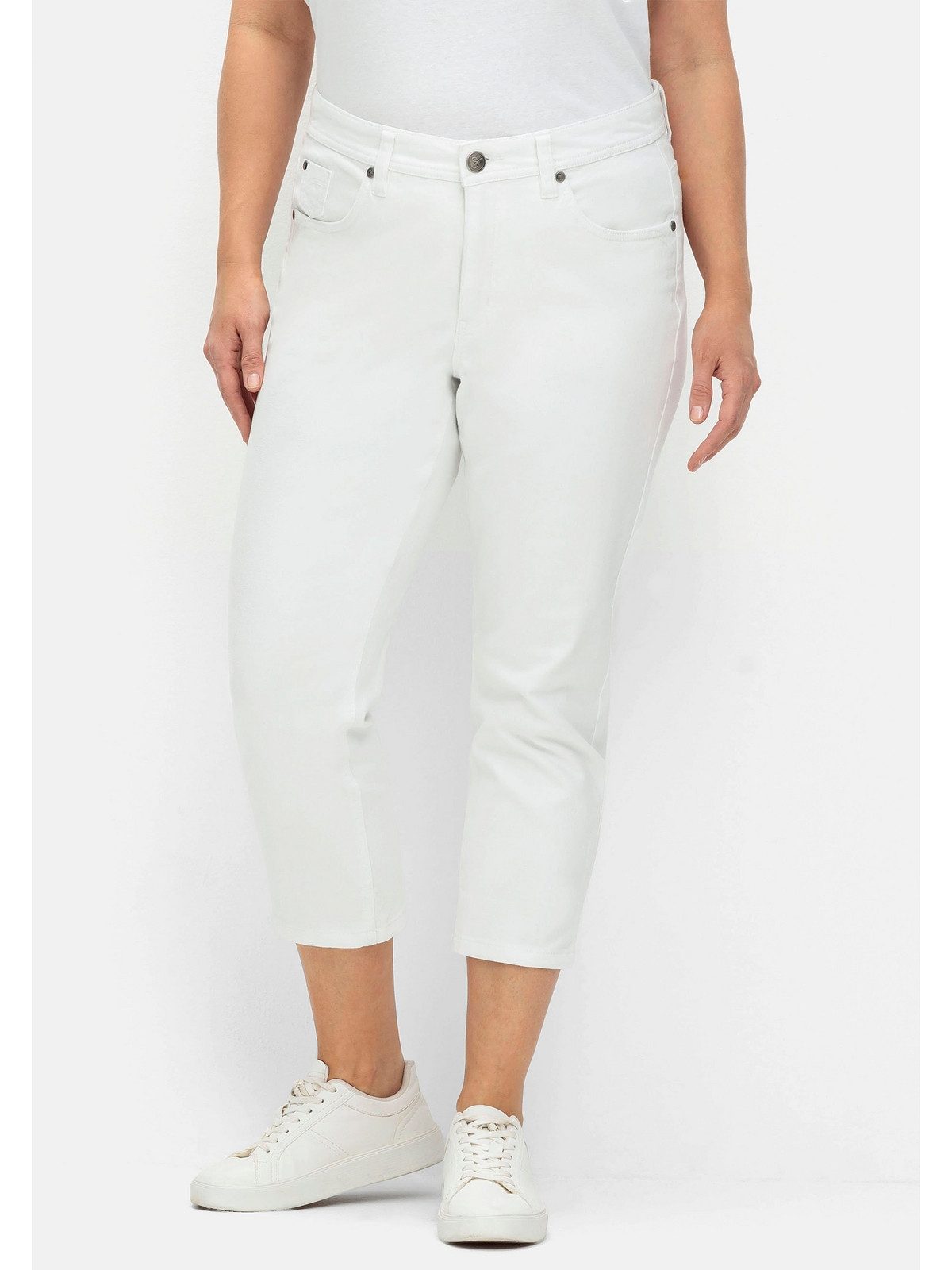 Sheego Stretch-Jeans Große Größen mit Kontrasttape innen am Saum