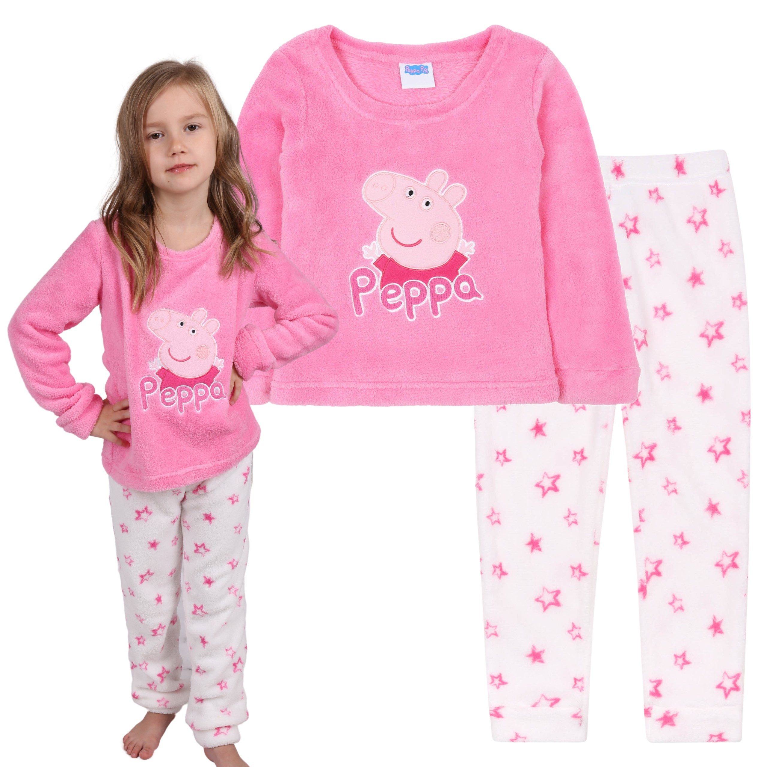 Sarcia.eu Schlafanzug Peppa Pig Peppa Wutz Schlafanzug für Mädchen, pink-weiß 6-8 Jahre