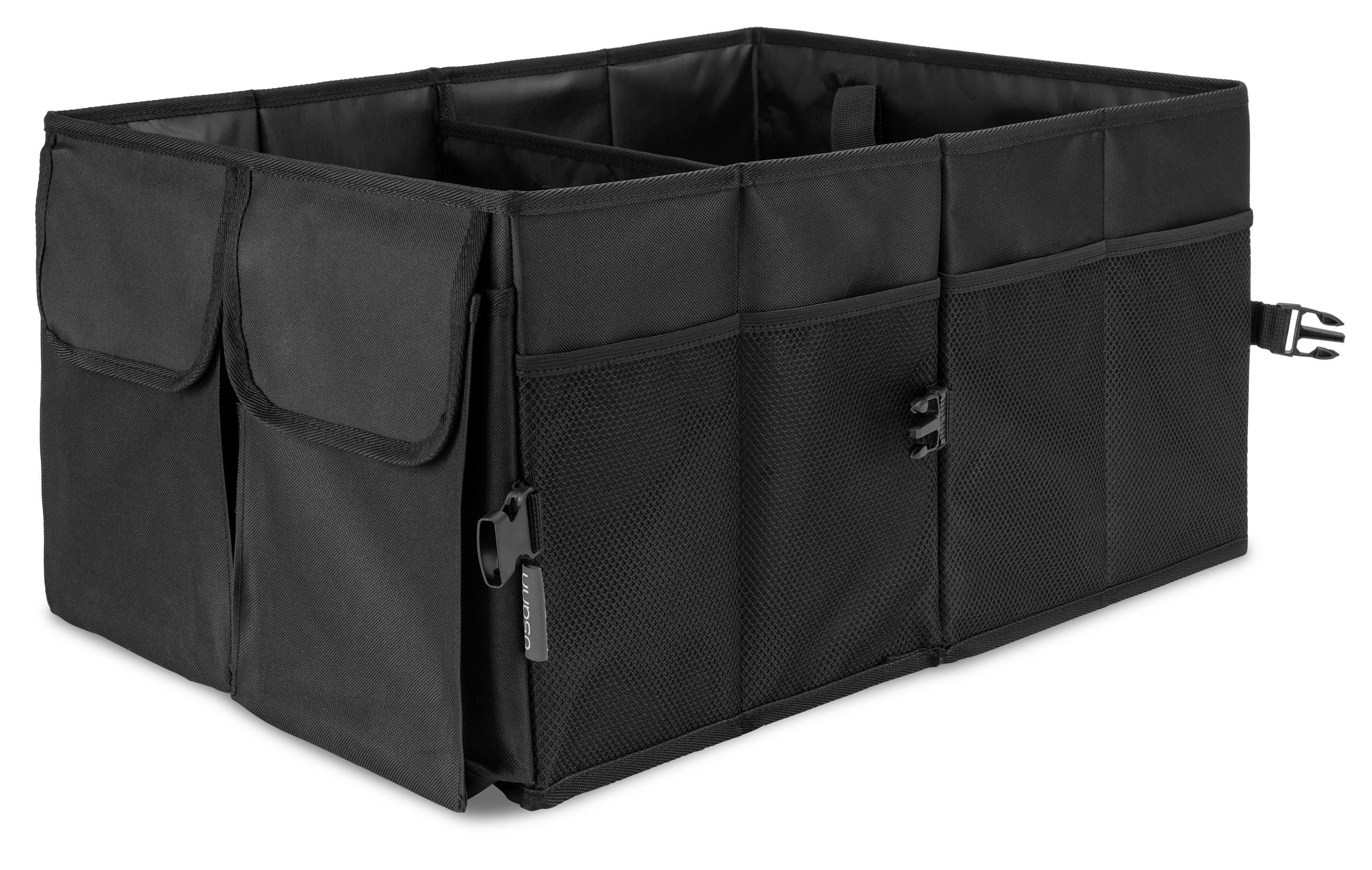 Osann Faltbox faltbare Kofferraum-Box – Organizer mit 2 Hauptfächern + Netzfächer, robust, wasserabweisende Aufbewahrungsbox, Klettstreifen zur Fixierung