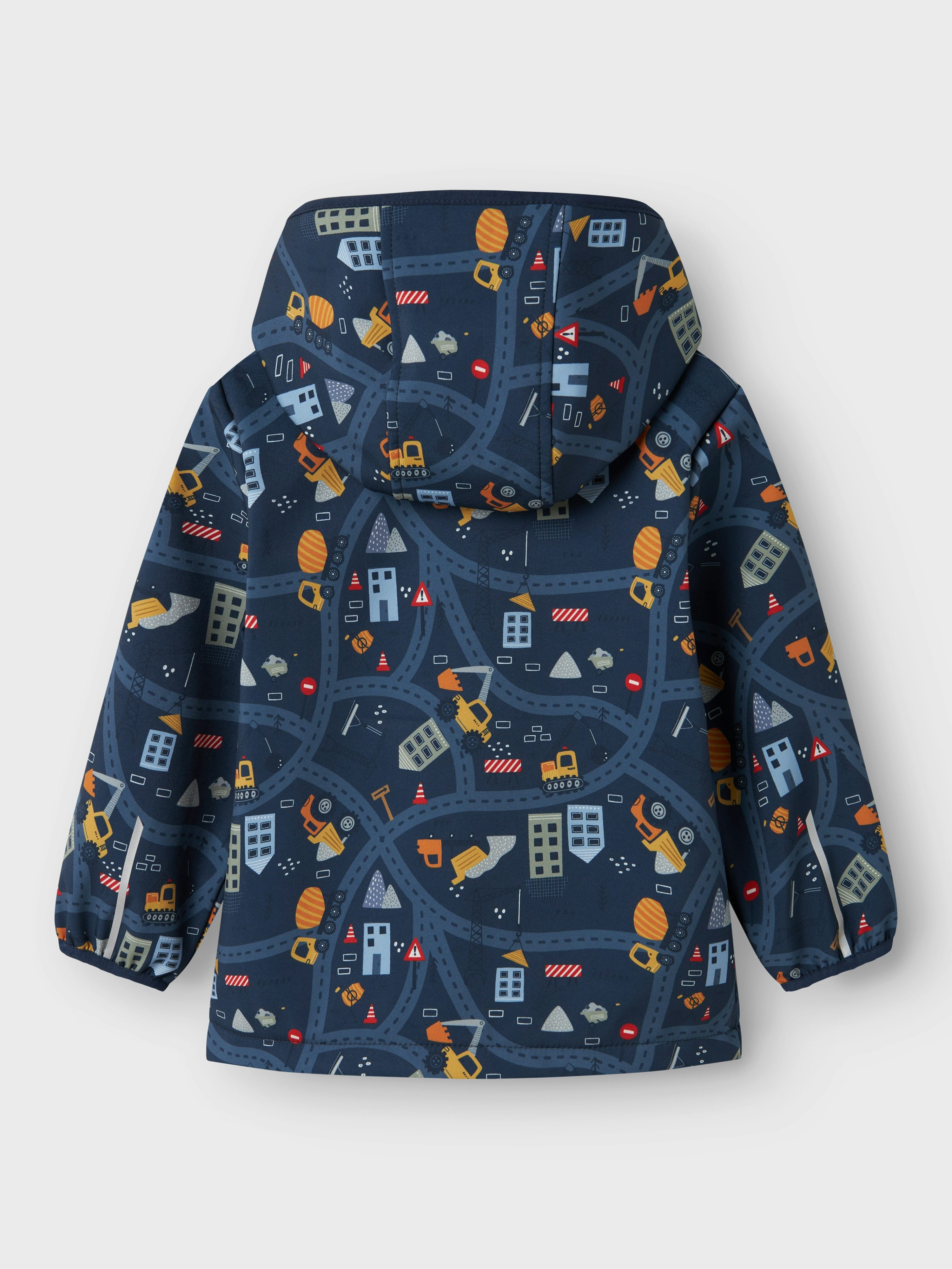 Name It Softshelljacke NMMMALTA05 SOFTSHELL JACKET AOP FO Materialmix, wasserdicht, winddicht, atmungsaktiv
