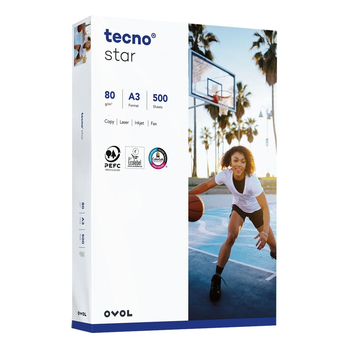 Inapa tecno Druckerpapier Star, Format DIN A3, 80 g/m², 150 CIE, 500 Blatt