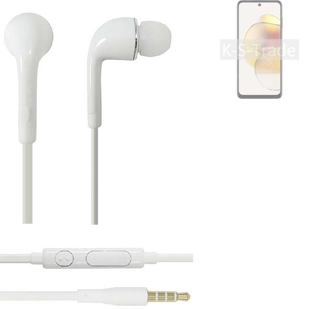 weiß (Kopfhörer u Lautstärkeregler 3,5mm) mit 5G In-Ear-Kopfhörer Mikrofon K-S-Trade für G73 Motorola Moto Headset