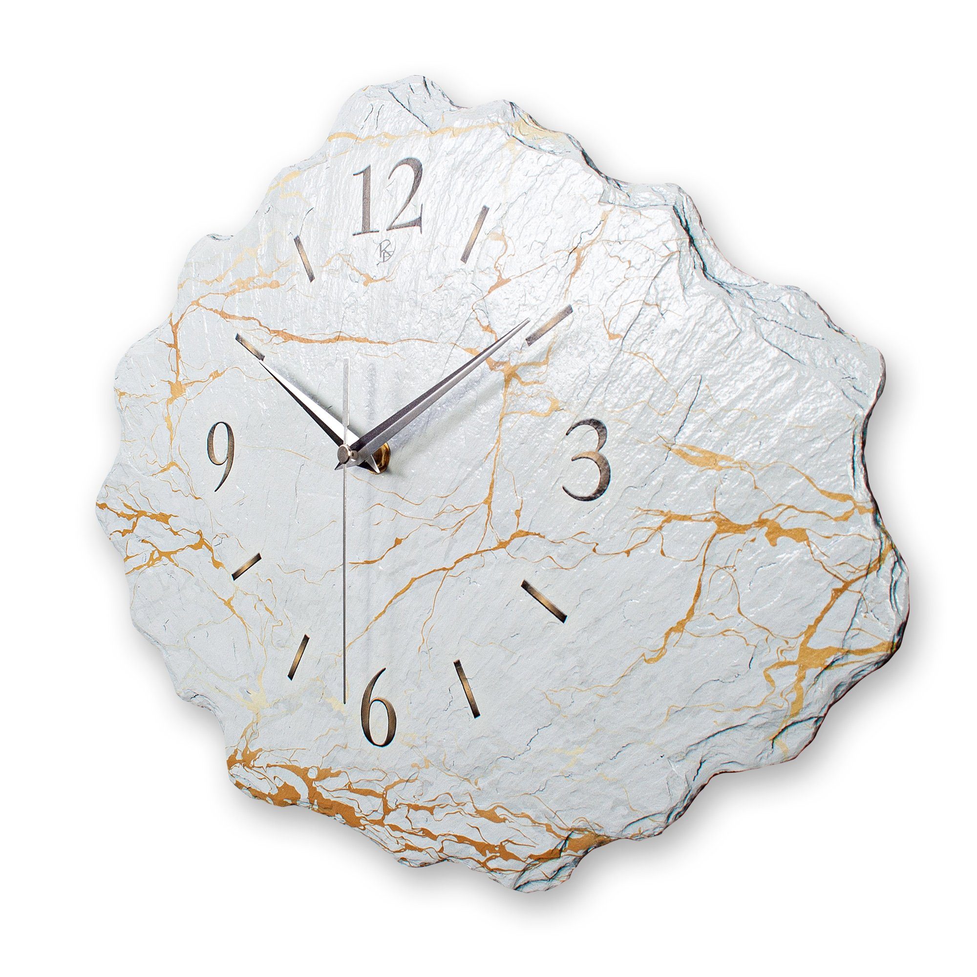 Kreative Feder Wanduhr Design-Wanduhr aus Stein (Beton) „Marmor-Optik“ (Fun günstig online kaufen