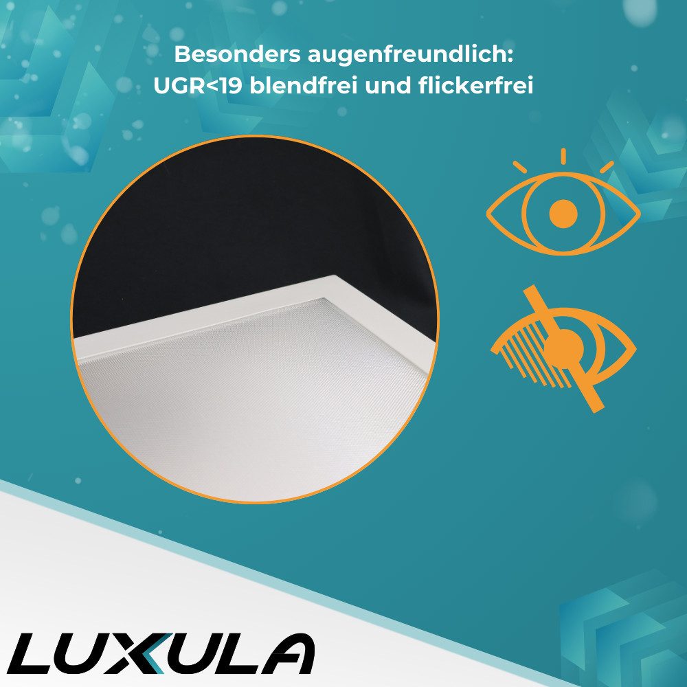 LUXULA LED Rasterleuchte LED Backlit Panel UGR<19, 120x30 cm, 40W, 4400lm, 4000K, LED fest integriert, Neutralweiß