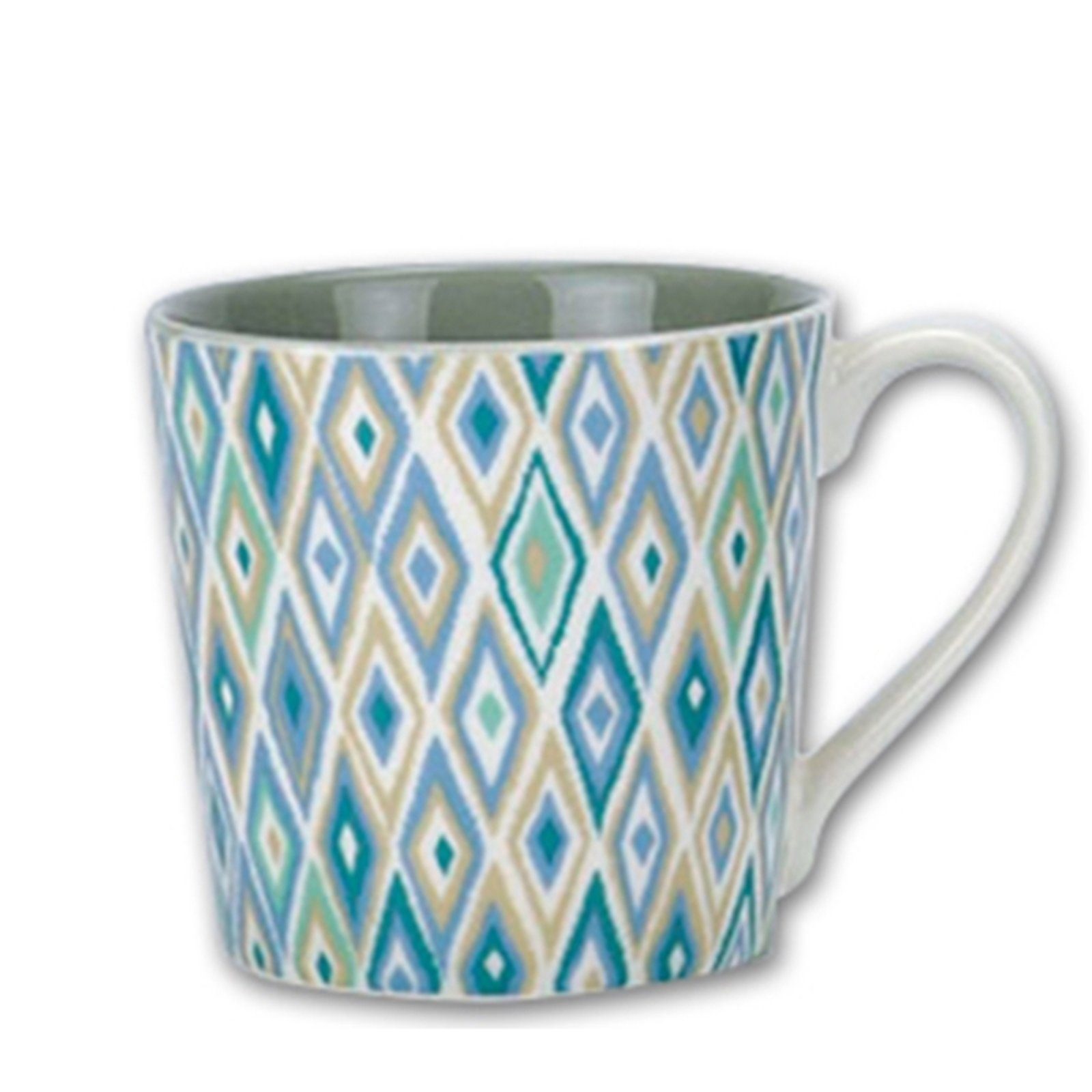 Jameson + Tailor Tasse Кухлі Rauten türkis Retro Collection, 1-tlg., Porzellan, Kaffeetasse Teetasse Milchtasse