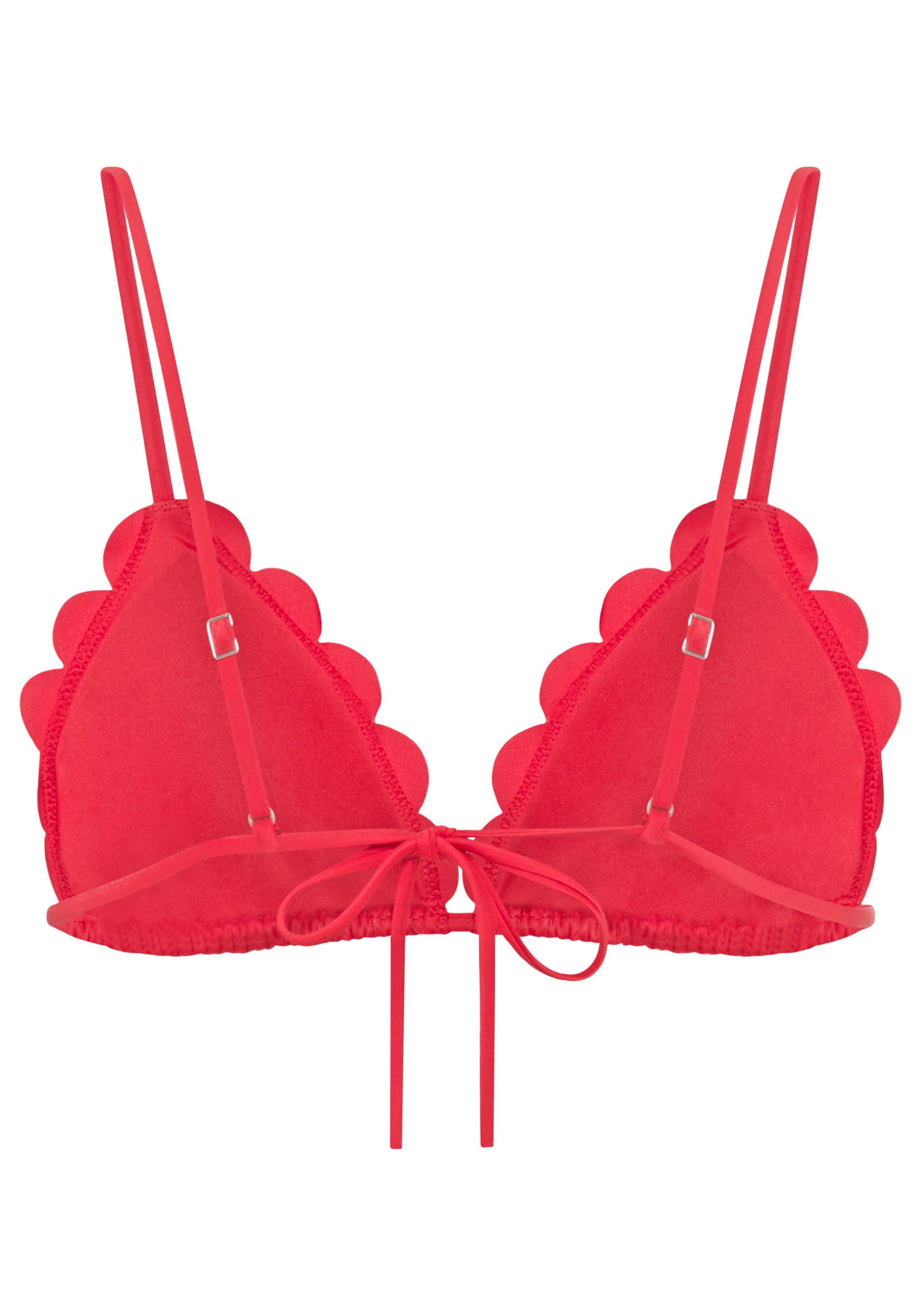 HUGO Triangel-Bikini-Top, wellenförmige Kanten, Bänder zum binden