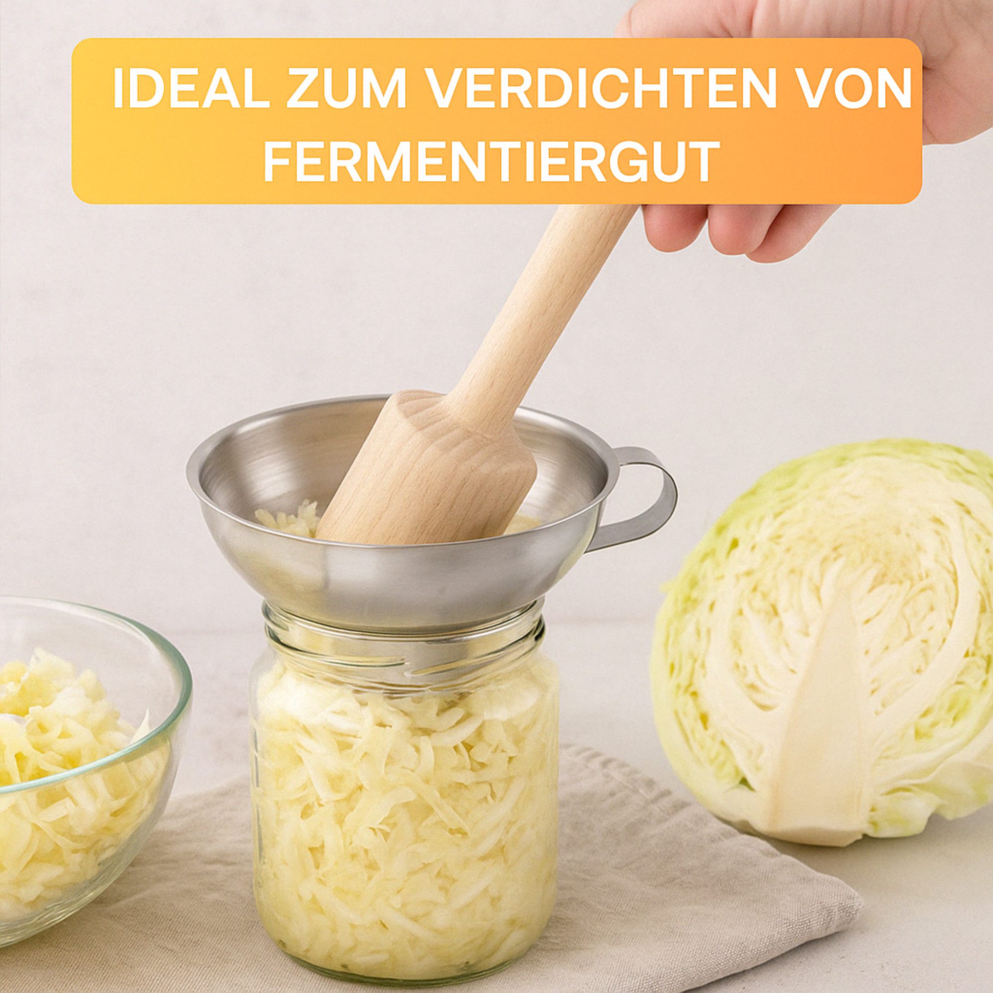 Thiru Kartoffelstampfer - Krautstampfer - Buchenholz - Perfekt für Püree, Buchenholz – Bild 4 von 5