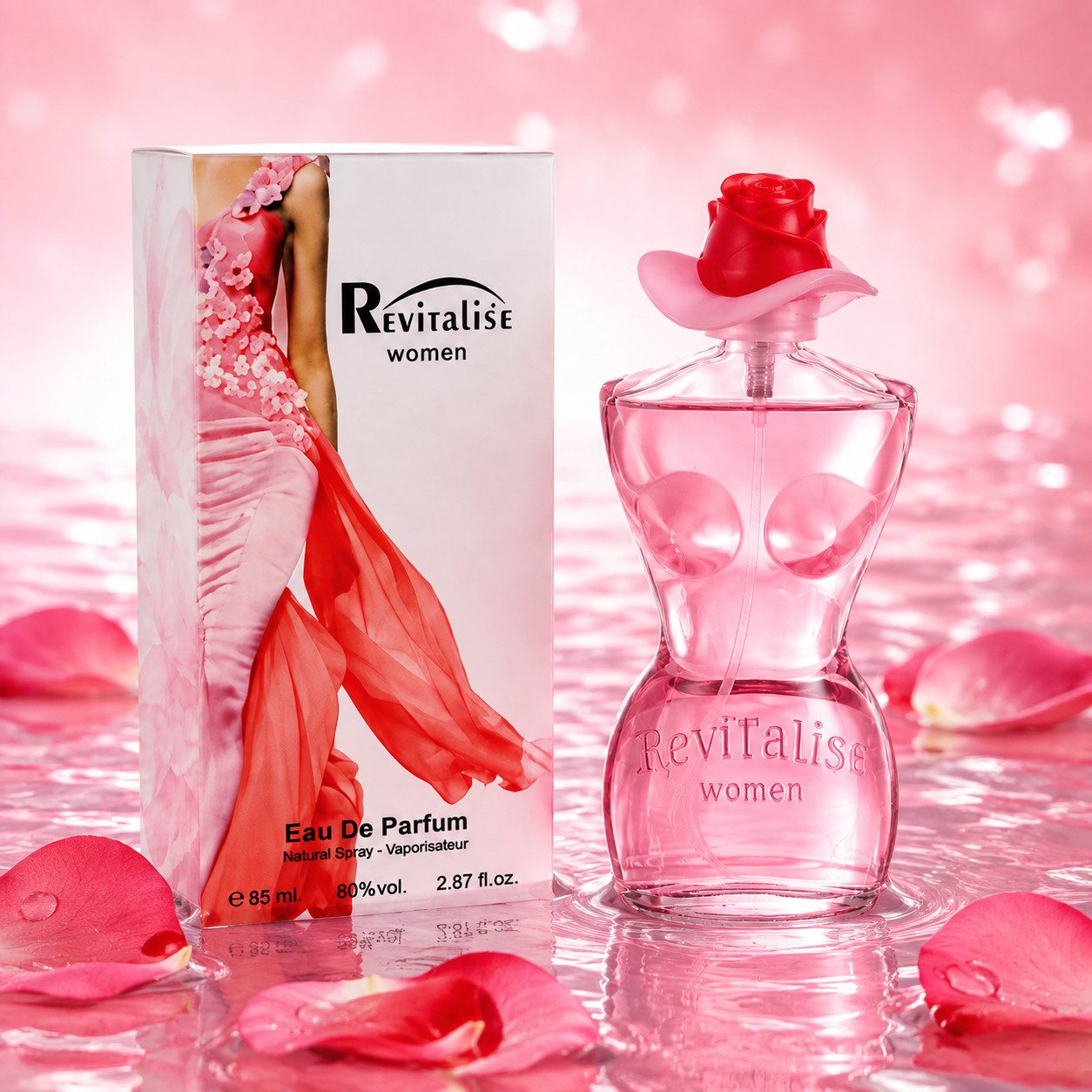 Fine Perfumery London Eau de Parfum Revitalise Red Pour Femme Blumig Sinnlich 100ml, Hergestellt in UK, Damenduft, Elegant