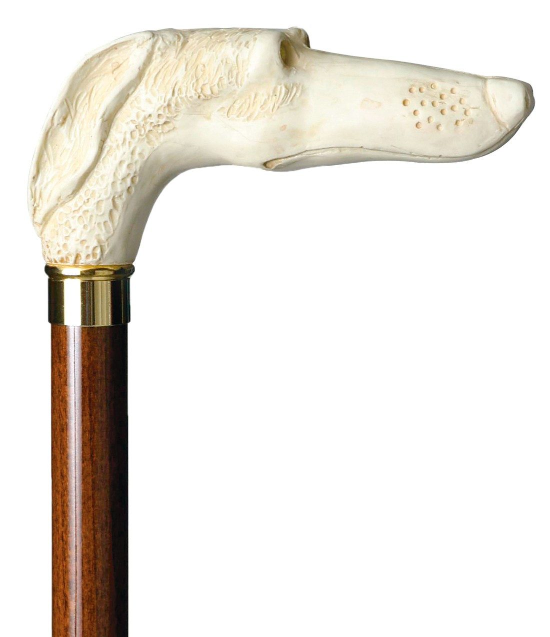 Stockshop Gehstock Gehstock Windhund, Acryl-Winkelgriff, Buche braun