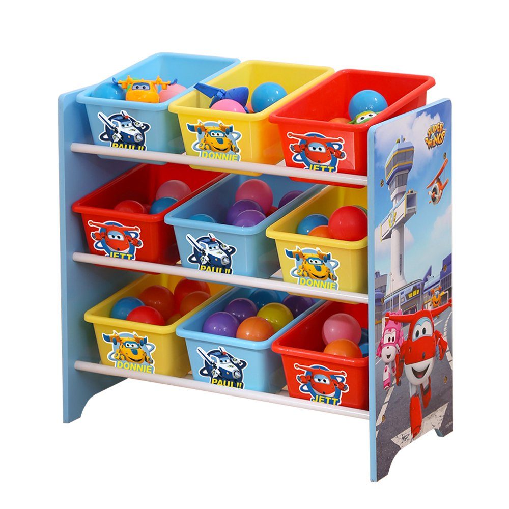style home Box, Regal Bücherregal mit Spielzeug-Organizer Holz Spielzeugregal Kinder Regal 9 Aufbewahrungsbox, Kinderzimmer