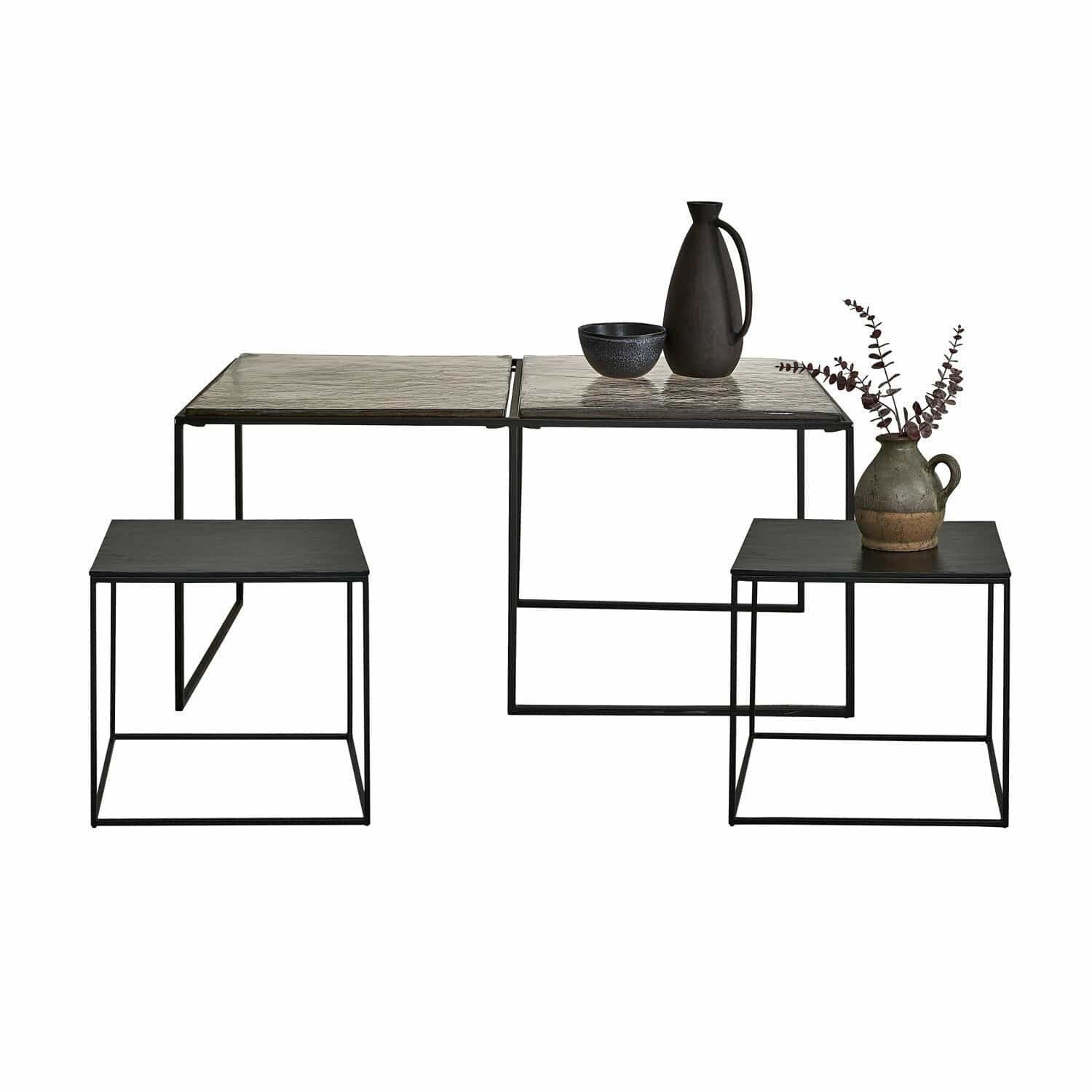 Couchtisch Couchtisch 3er Set Moonvale schwarz/klar