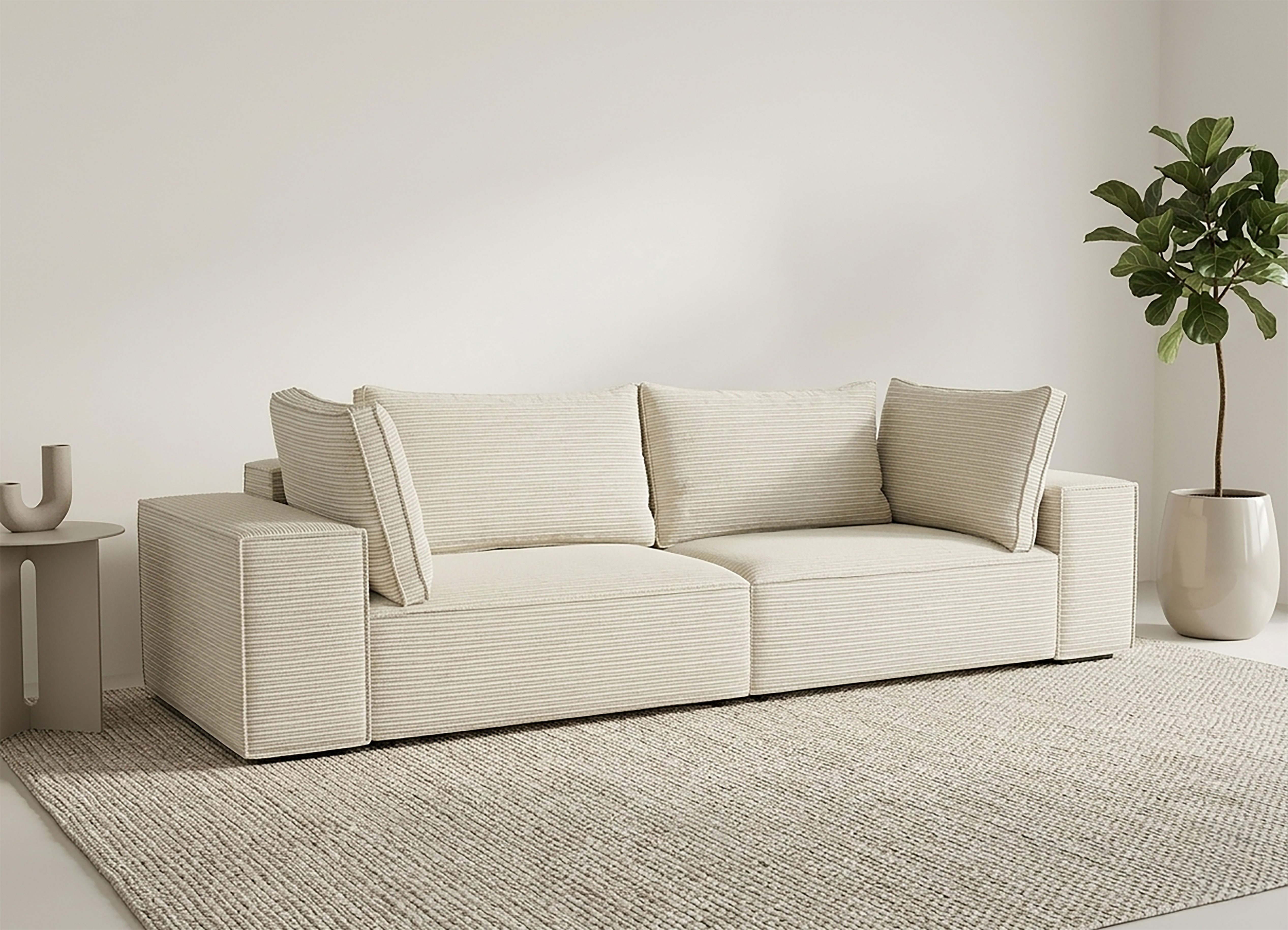 Trends by HG Big-Sofa CONOR, 2 Teile, Schlaffunktion + Bettkasten