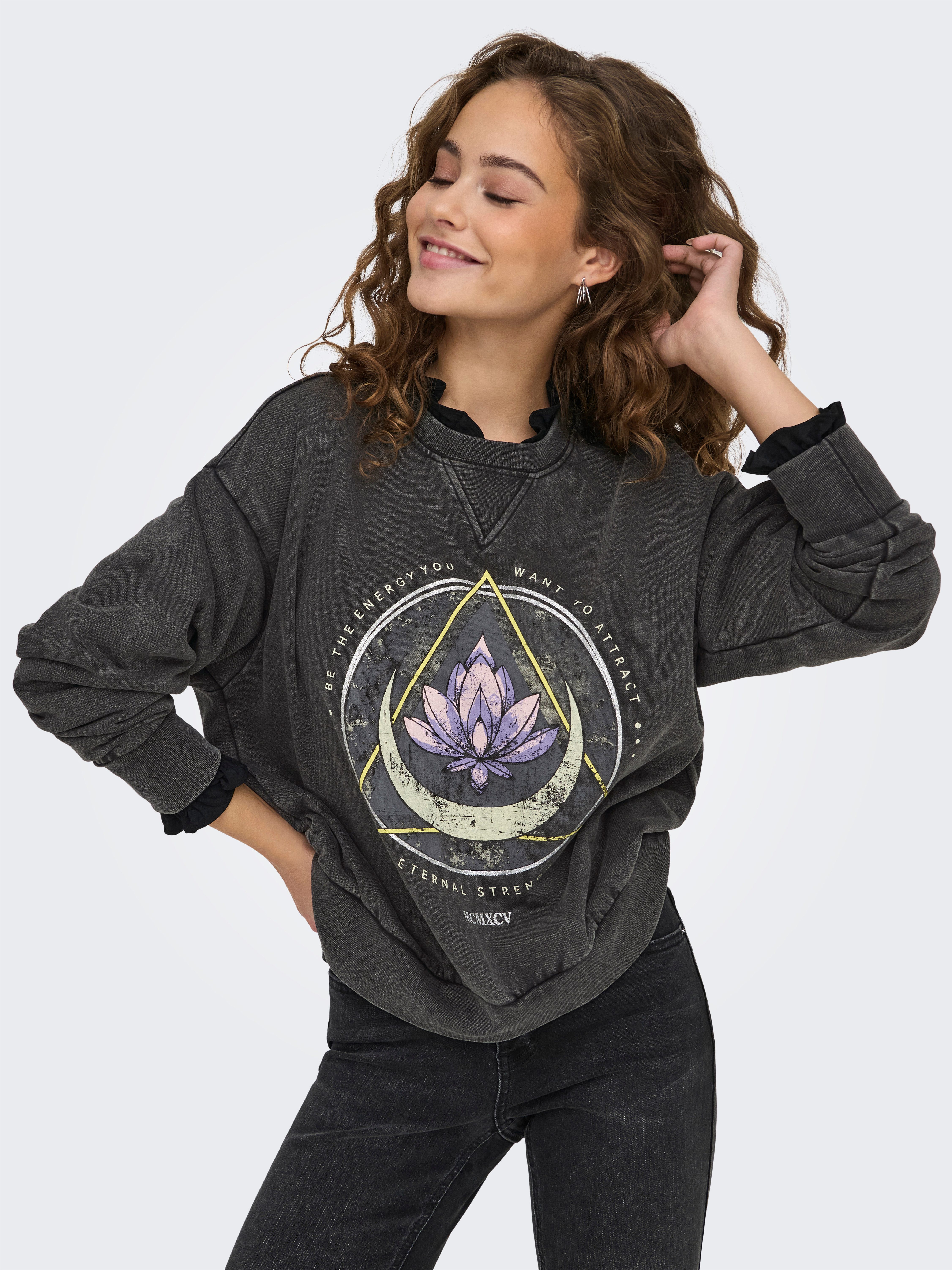 ONLY Sweatshirt ONLLUCINDA L/S O-NECK SWT günstig online kaufen