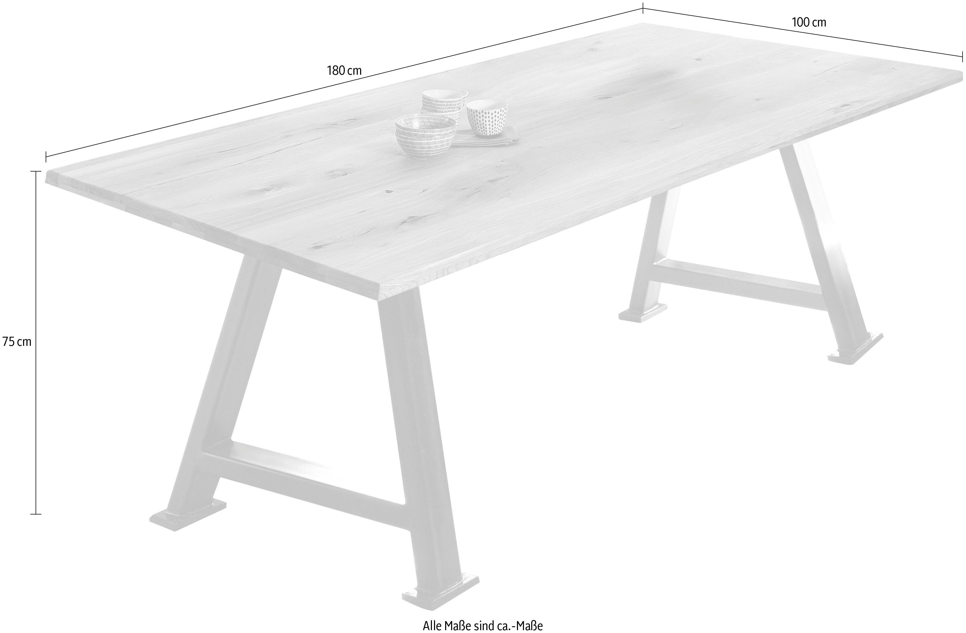 gewachsen Antikbraun wie Esstisch, | Antikbraun mit Natur, Baumkante SIT