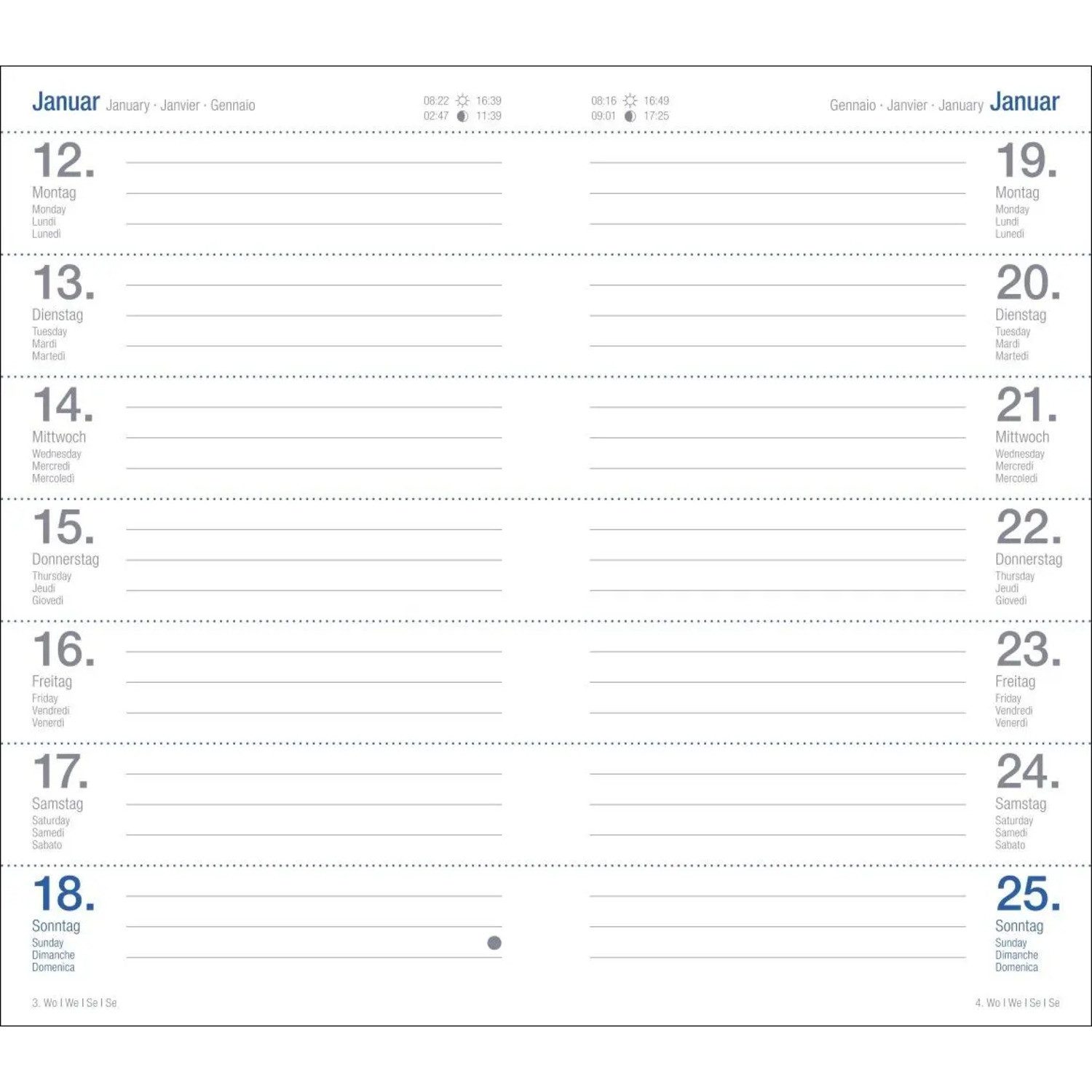 HEYE Taschenkalender Wochen-Taschenkalender, schwarz 2026